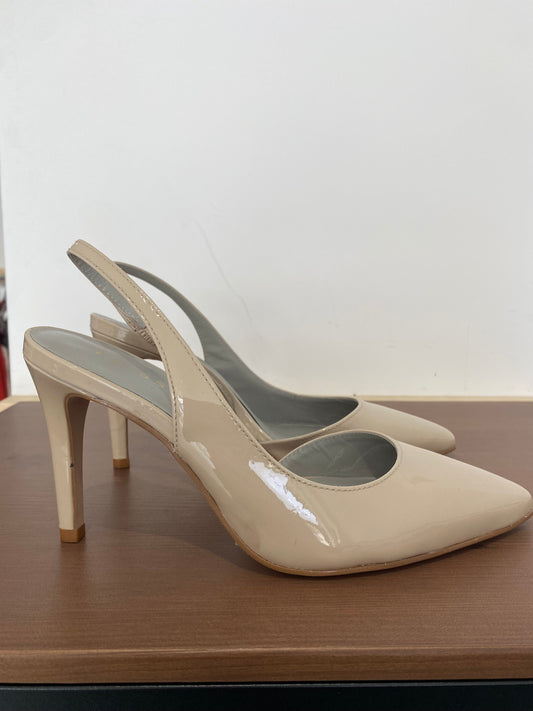 Reiss Light Beige Patent Heels Size 6