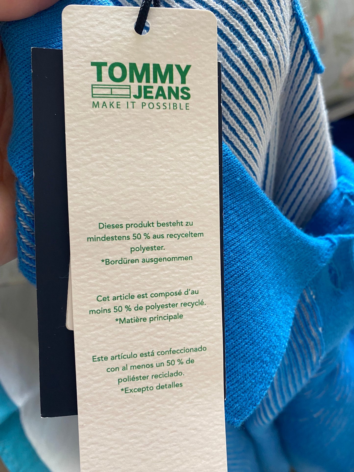 Tommy Hilfiger blue ribbed tshirt brand new size 6