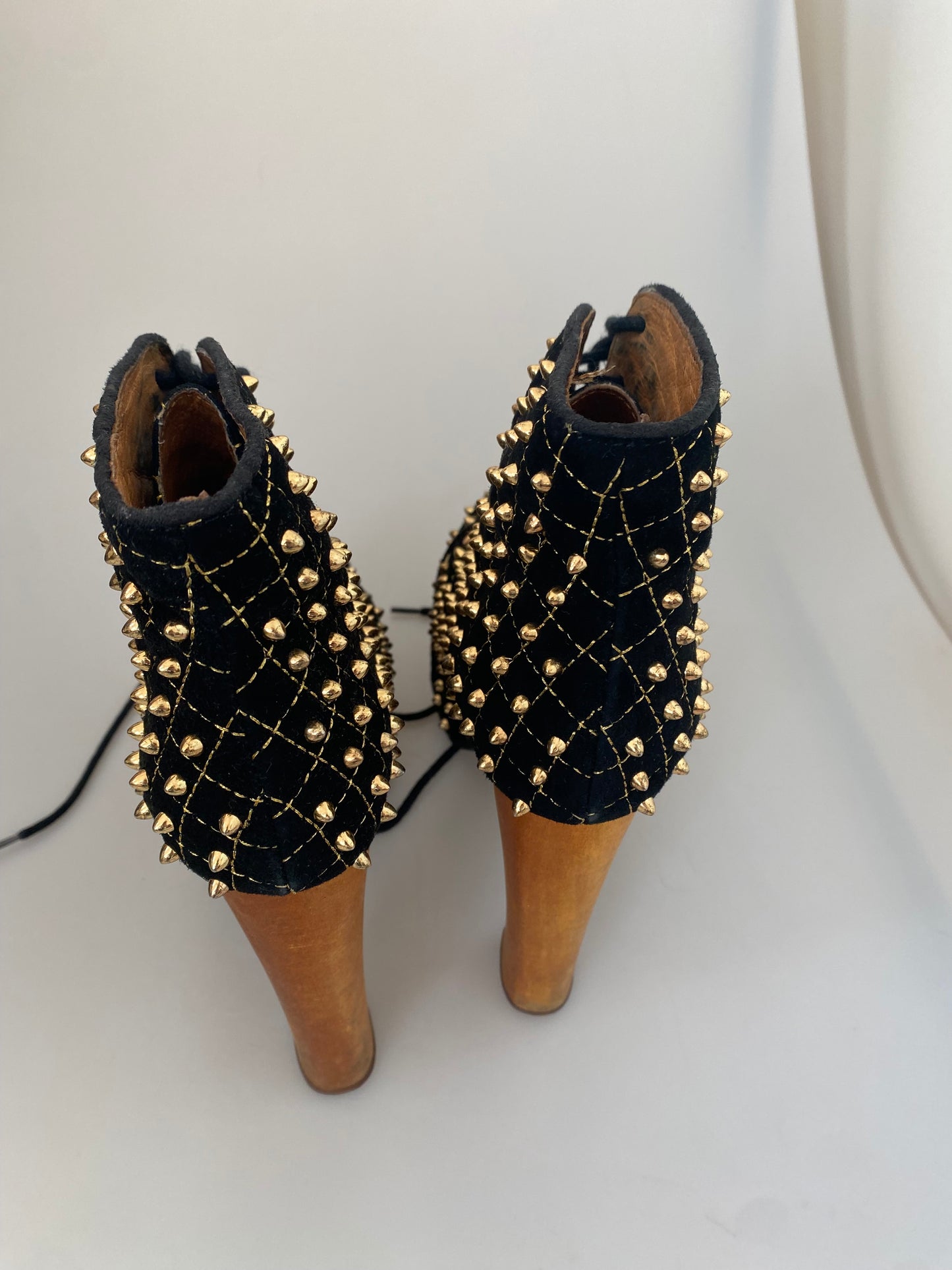 Jeffrey Campbell Gold Studded Boots Size 4