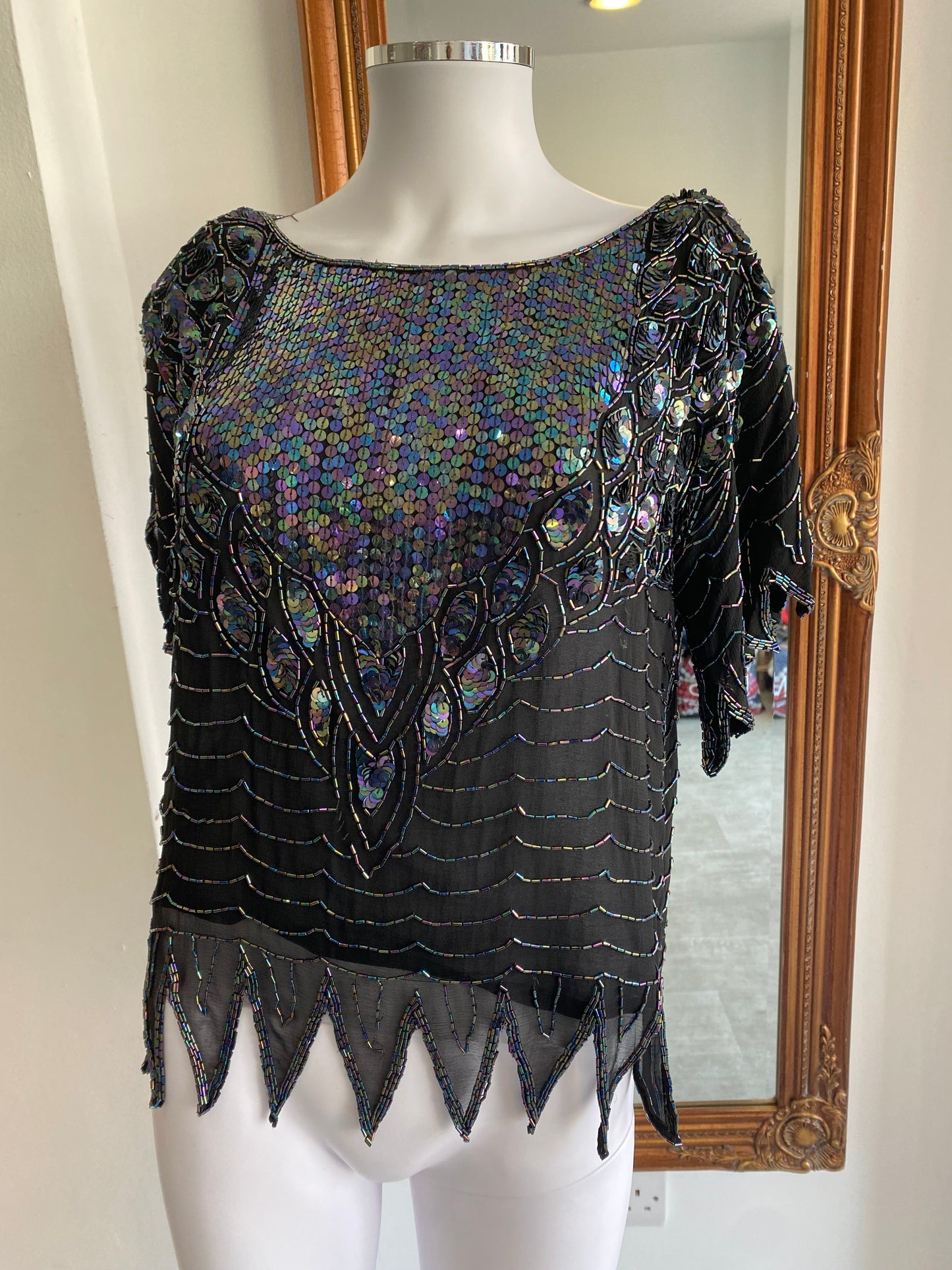 Roman sequin top size 12
