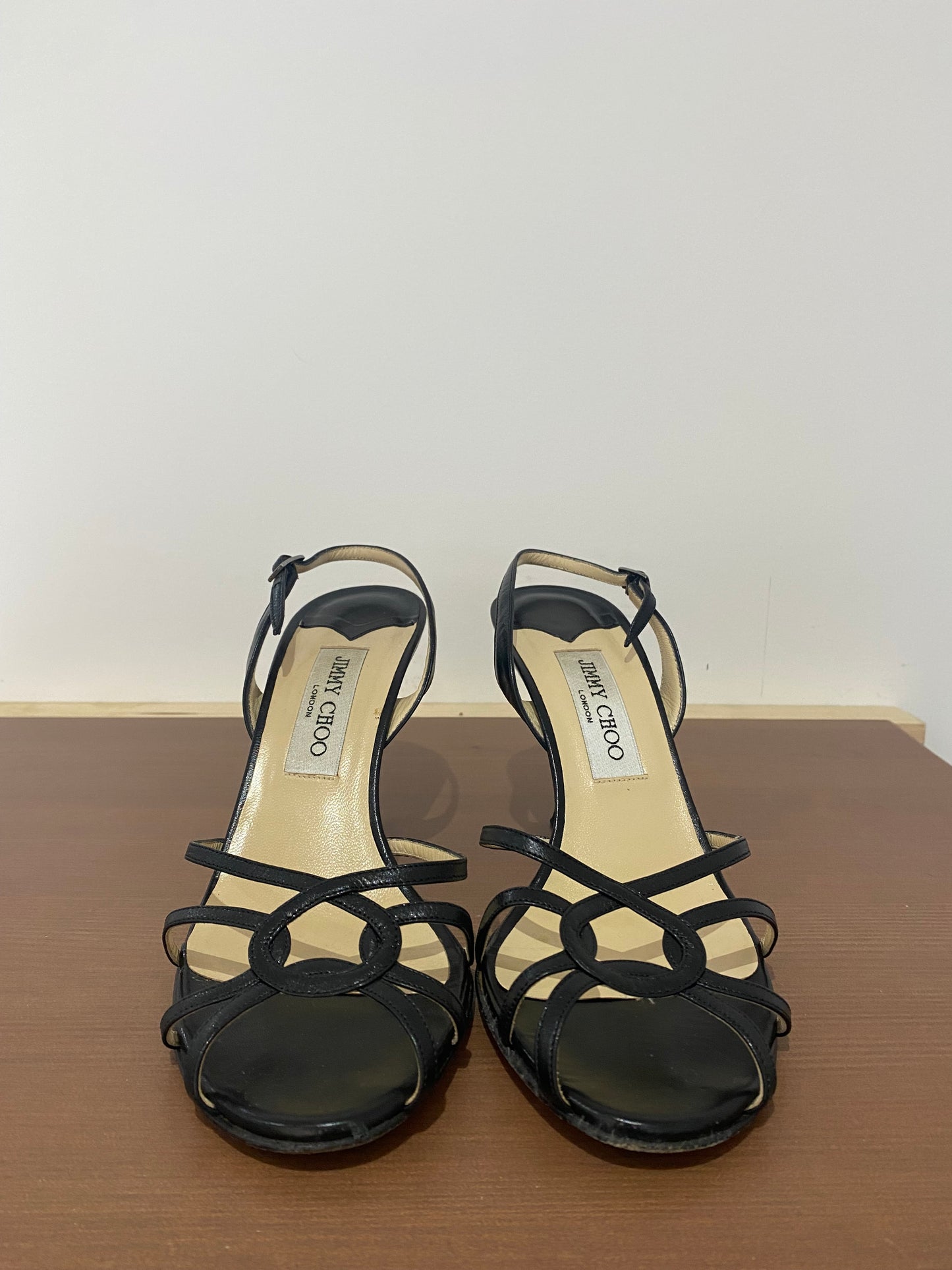 Jimmy Choo Black Leather Sandals Size 5.5