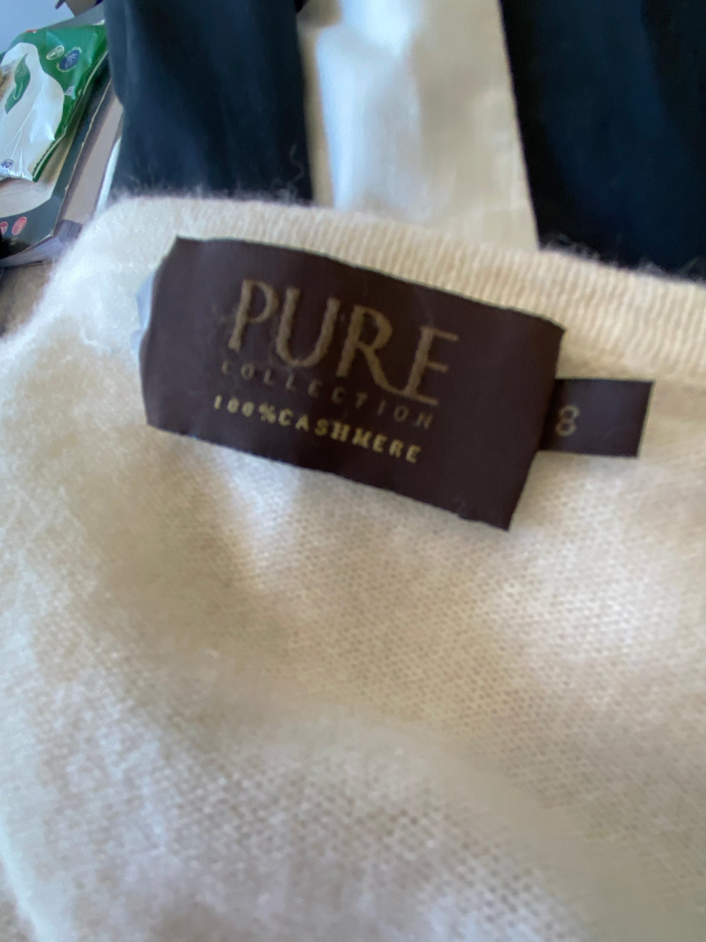 Pure Collection cream cashmere top or jumper size 8