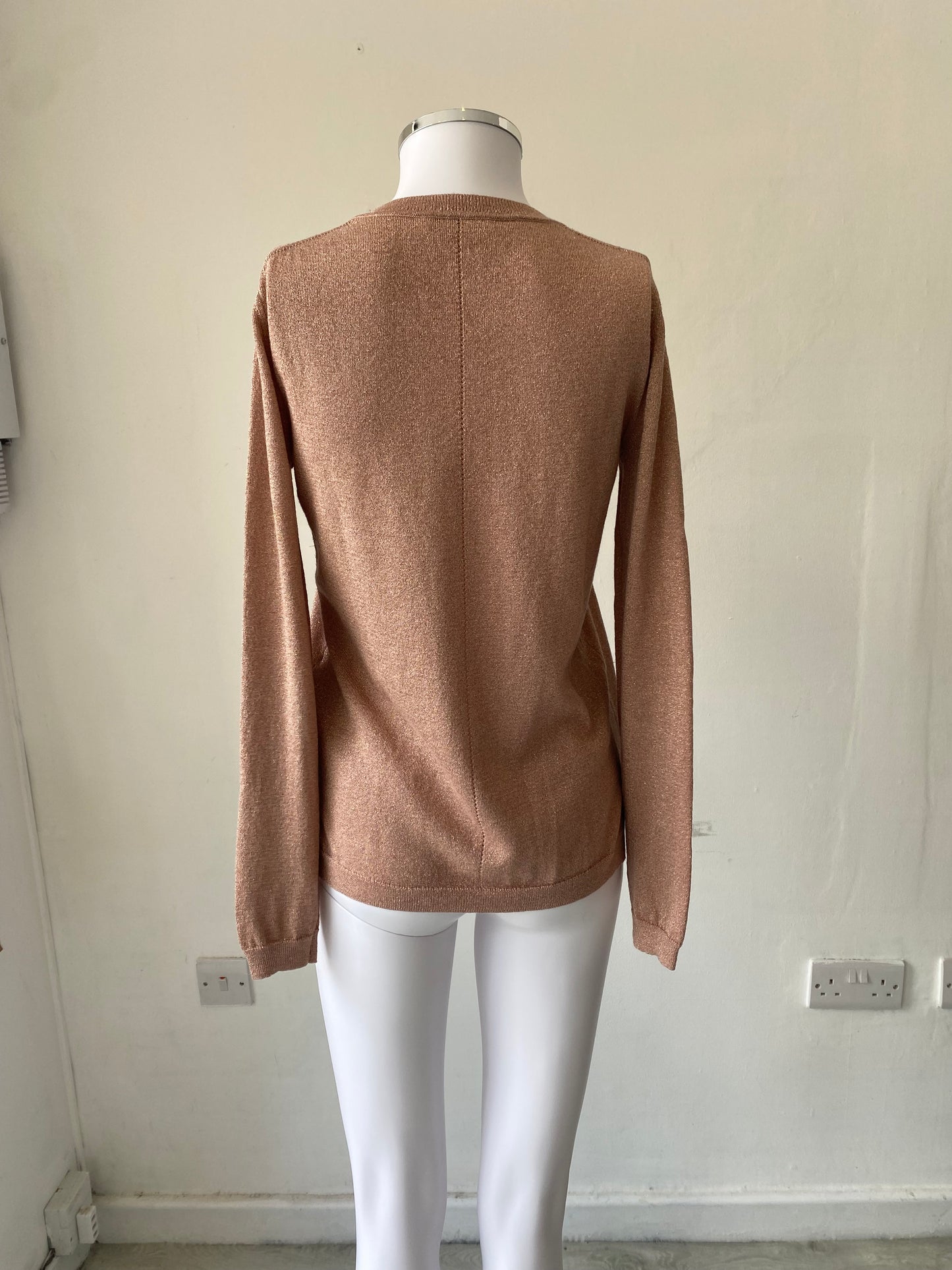 Whistles Pink Lurex Knit Top Size 10