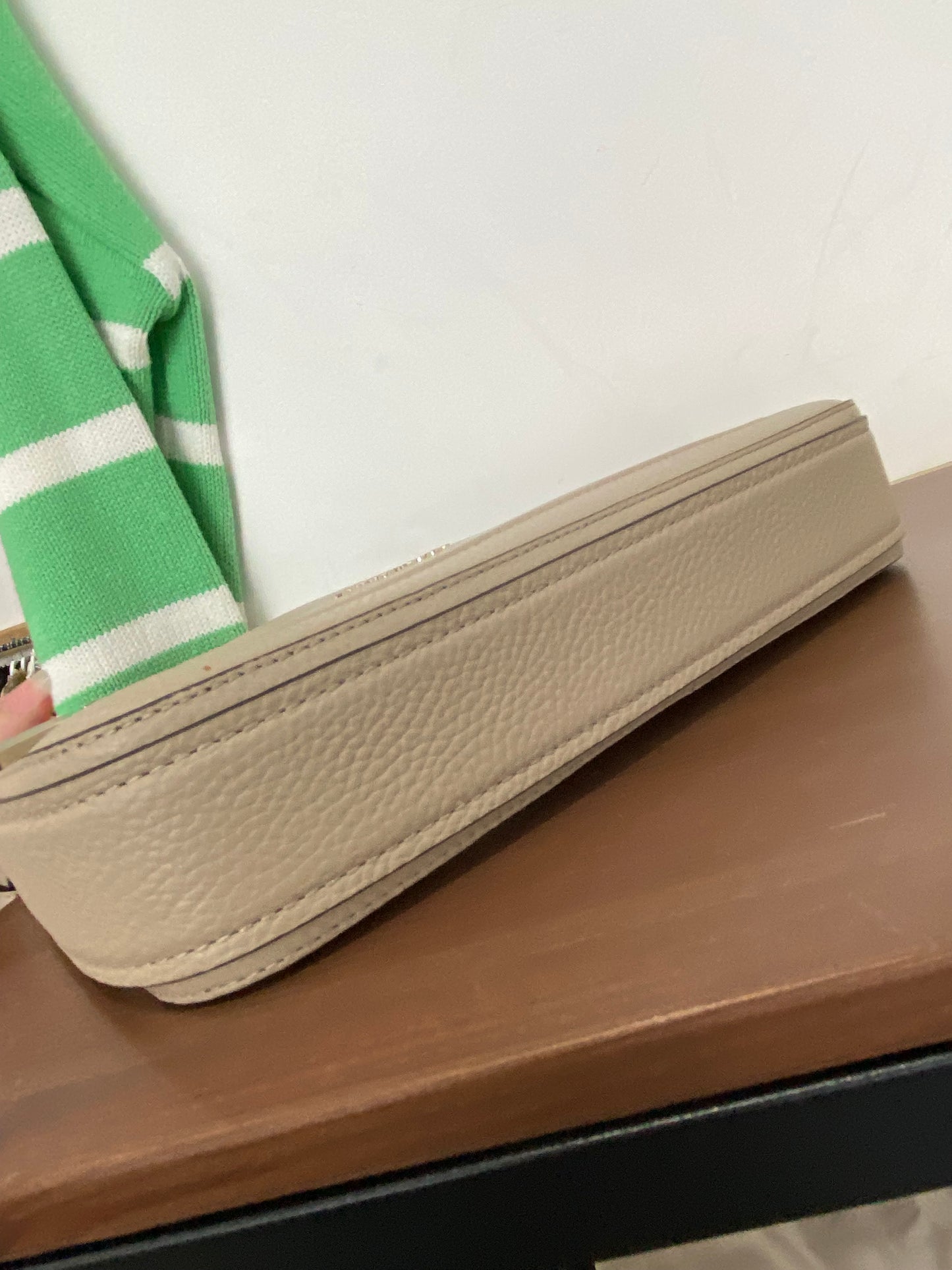 Kate Spade Hudson pebbled leather handbag cream