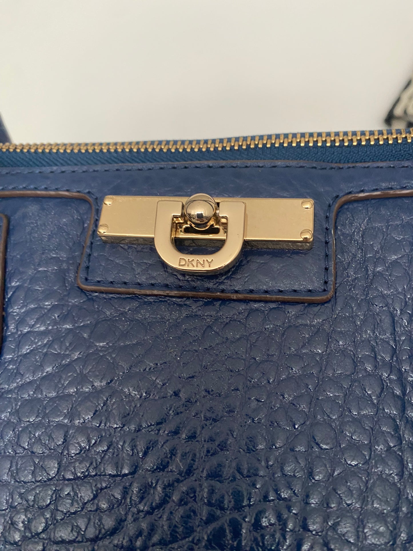 DKNY blue leather handbag