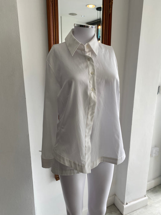 And Tate White Asymmetric Shirt Size 16