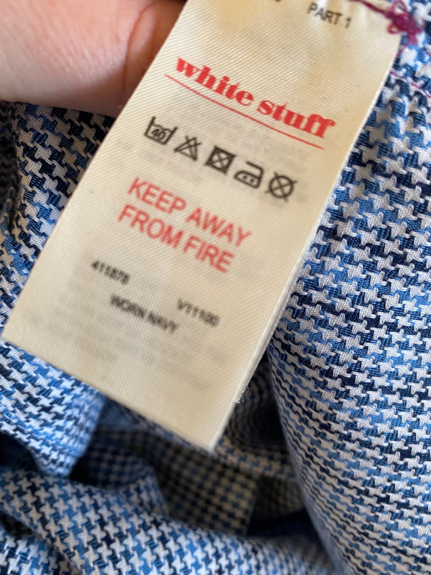 White Stuff Houndstooth Check Shirt Size Large