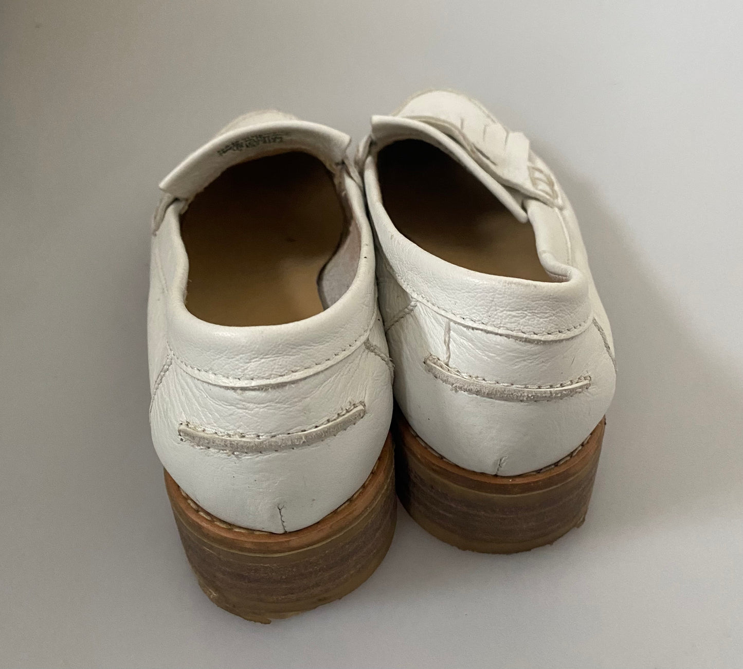 Aldo white leather loafers size 4.5