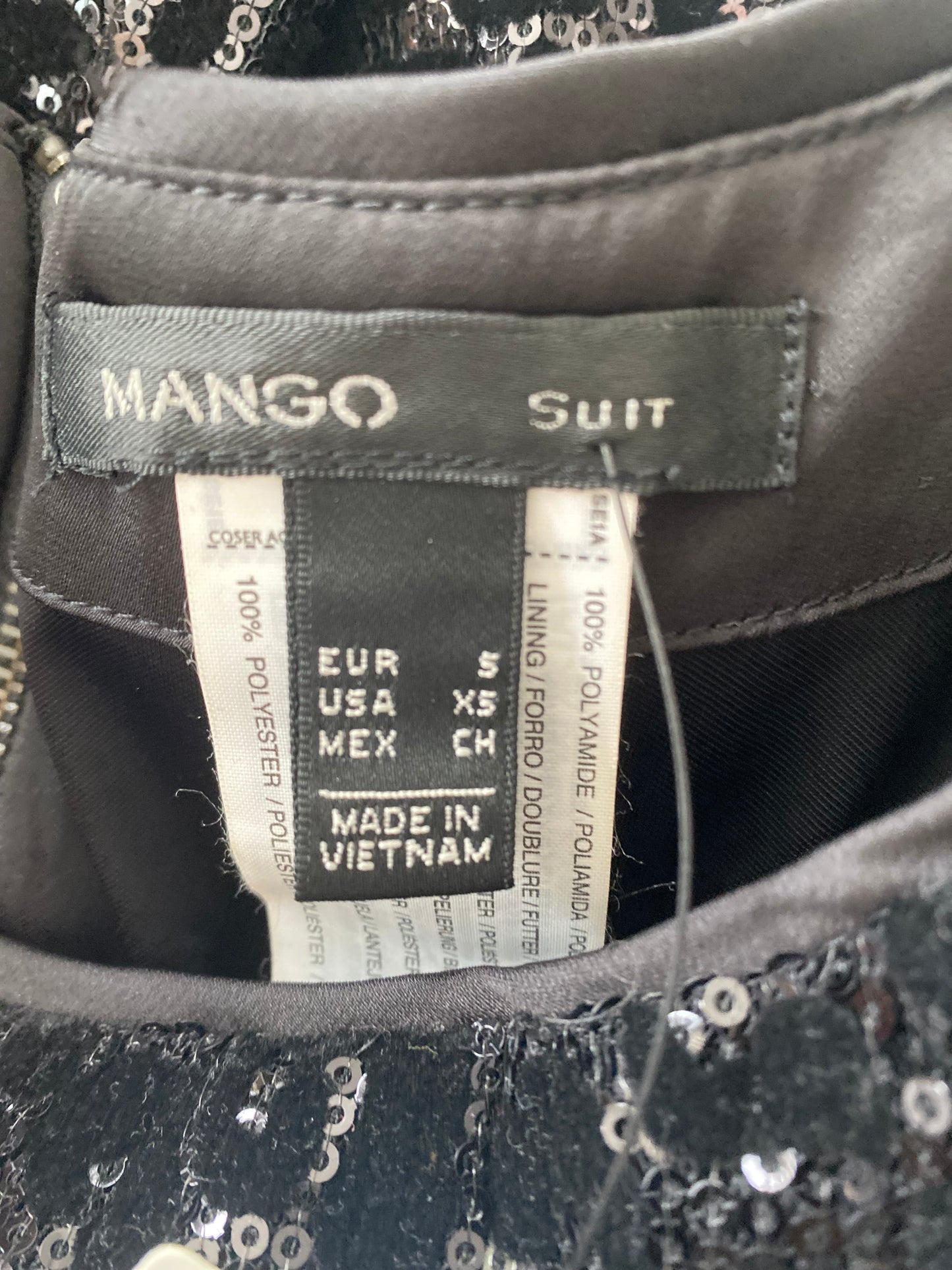 Mango black sequin leopard print dress size 8-10