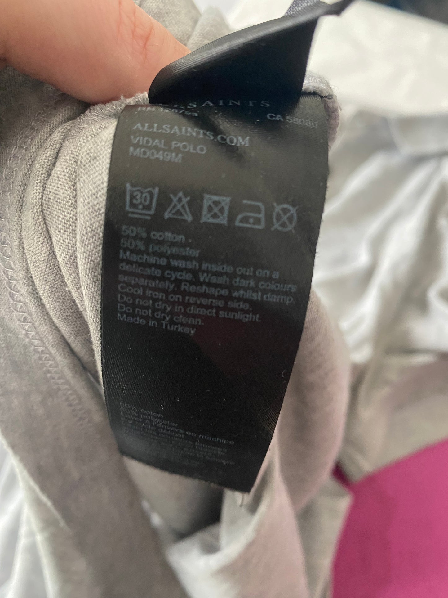 All Saints Grey Tshirt Size Medium