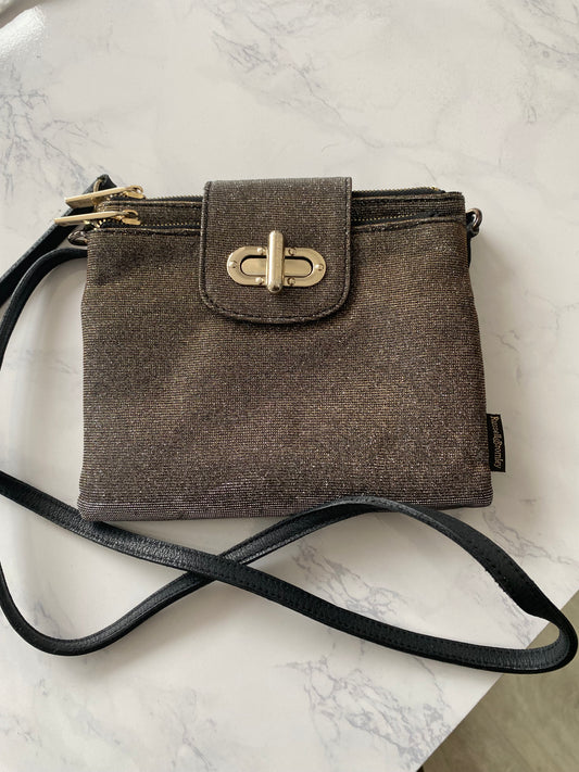 Russell and Bromley Gold Shimmer Crossbody Handbag with Dust Bag
