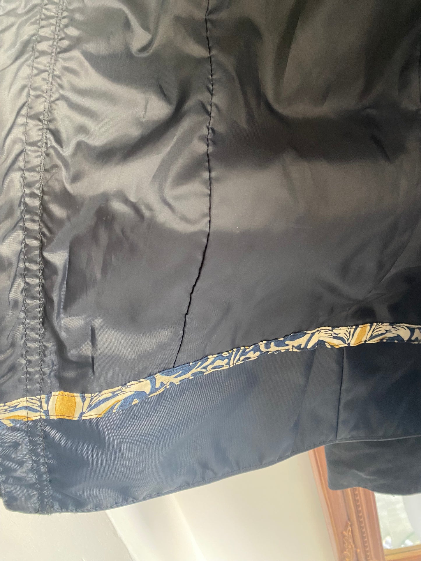 Barbour X William Morris Navy Waxed Jacket Size 10