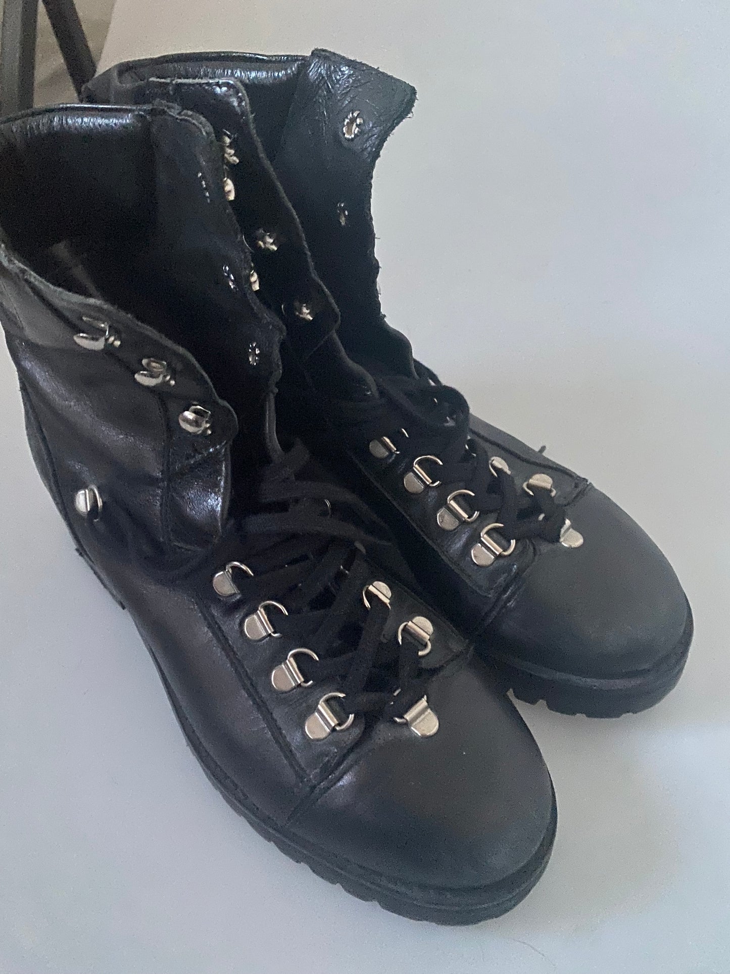 All Saints Black Leather Franka Boots Size 5