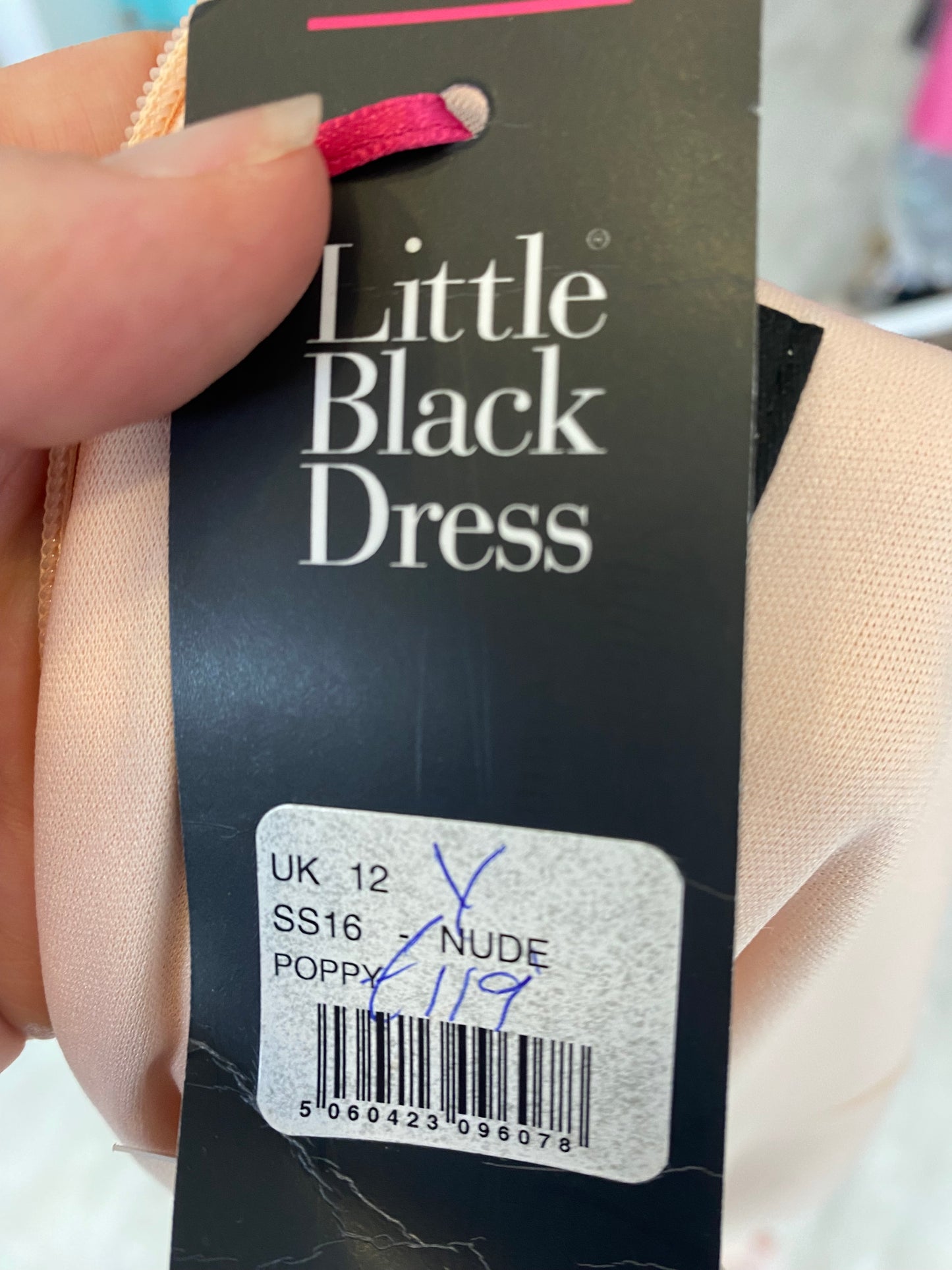 Little Black Dress Beige Tulle Flower Dress Size 14