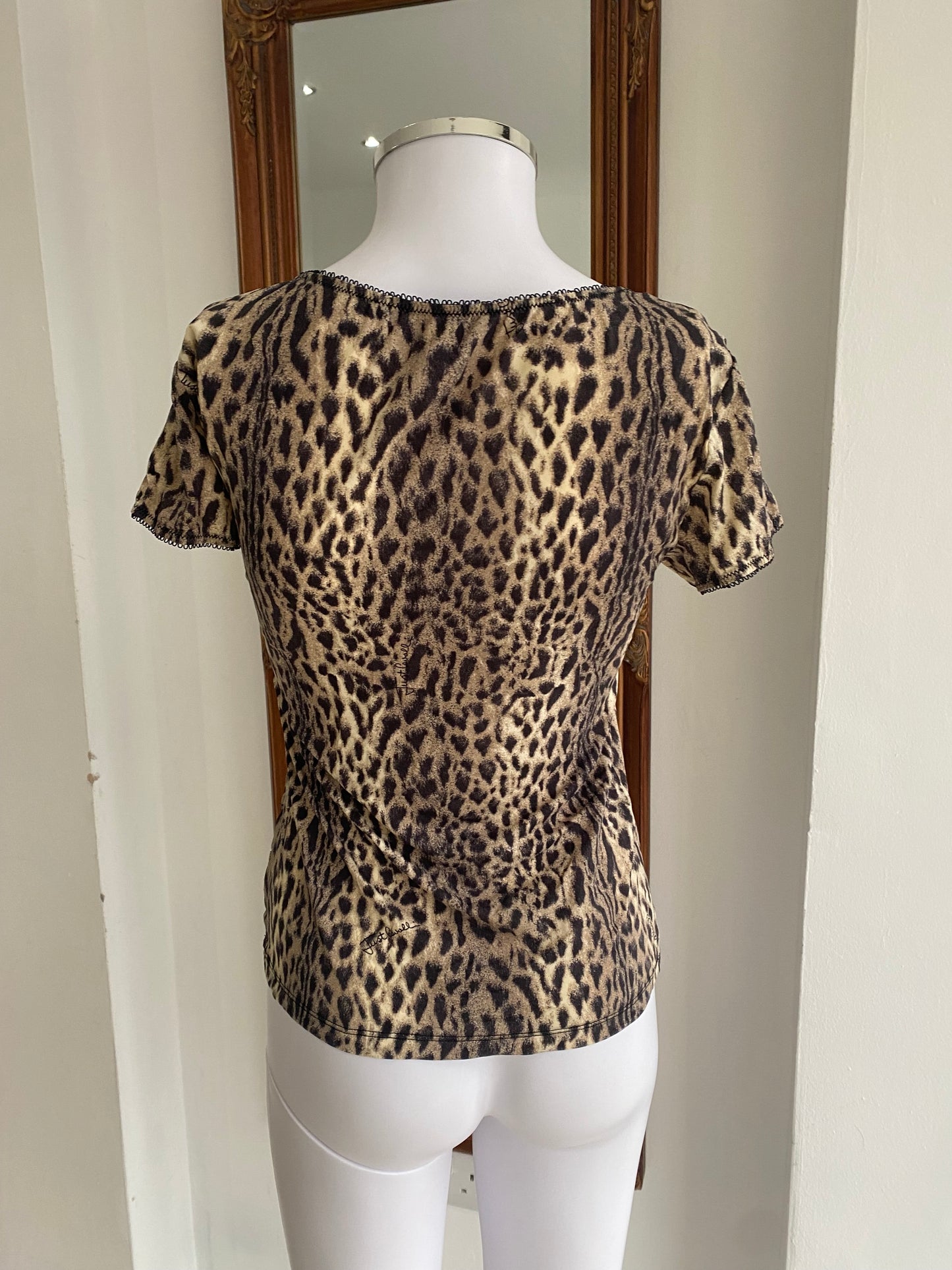 Just Cavalli Y2K leopard print top