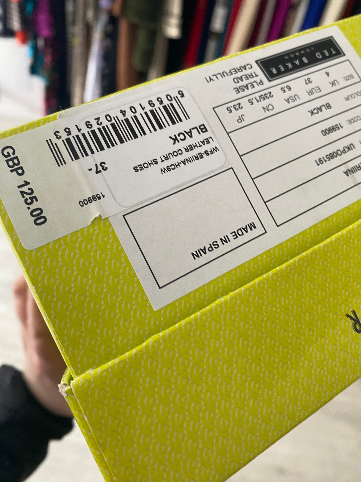 Ted Baker Black Leather Court Shoes Size 4