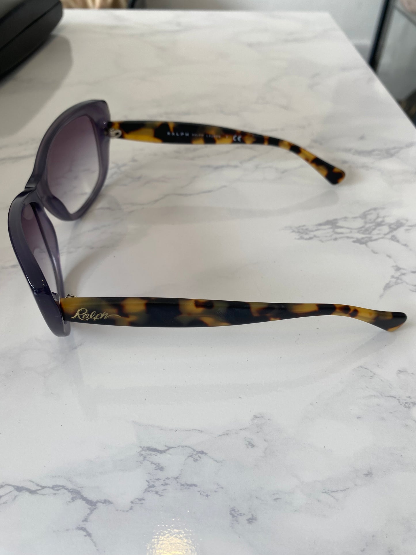 Ralph Lauren Purple Sunglasses with Tortoiseshell Print Arms