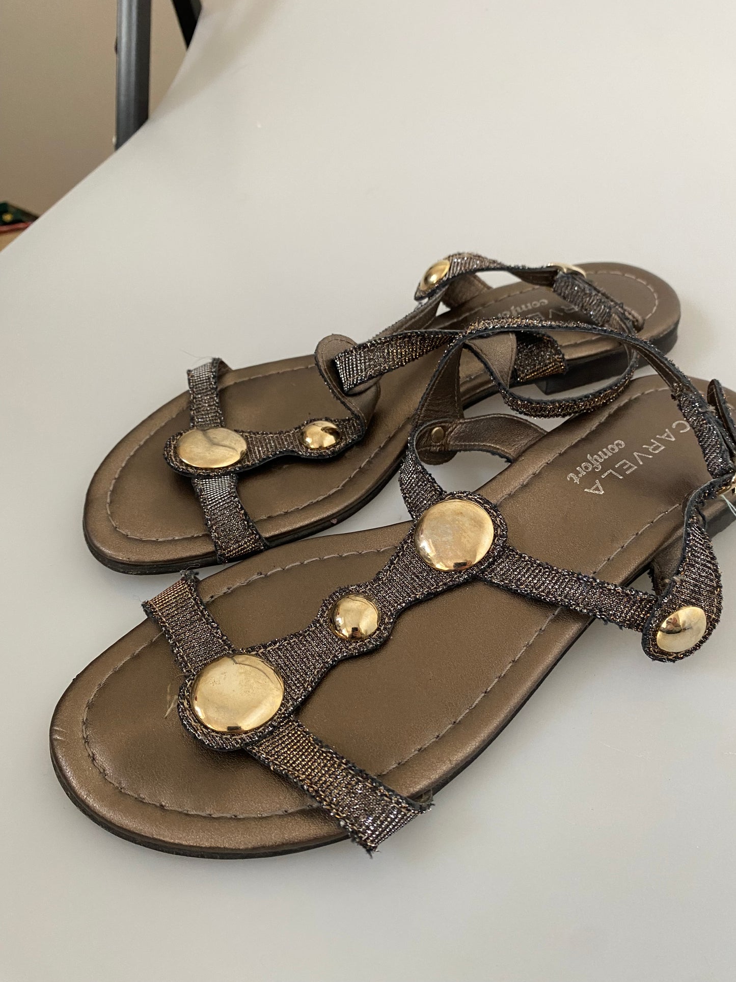 Carvela gold metallic sandals size 3