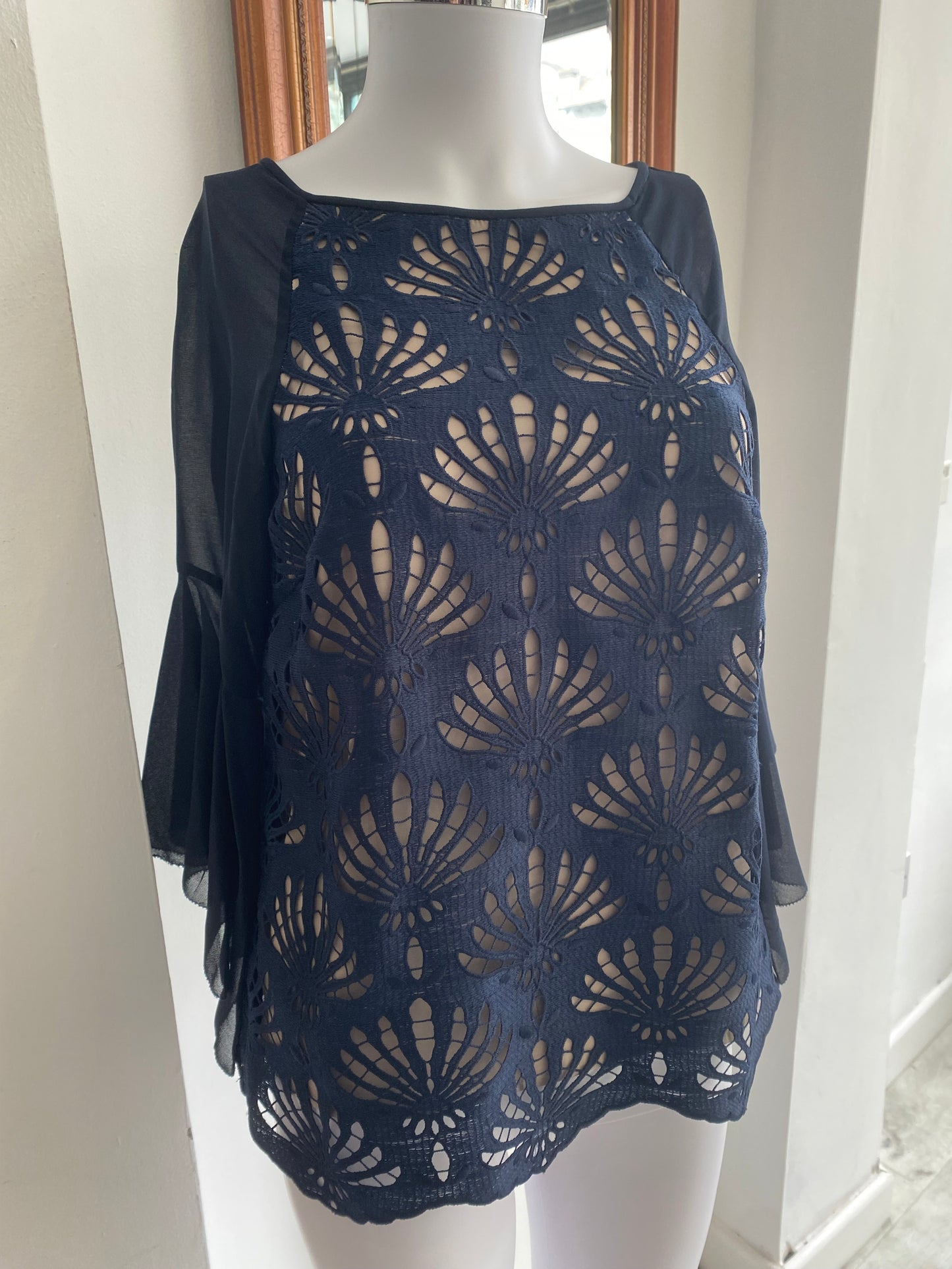 Mint Velvet navy top size 8-10