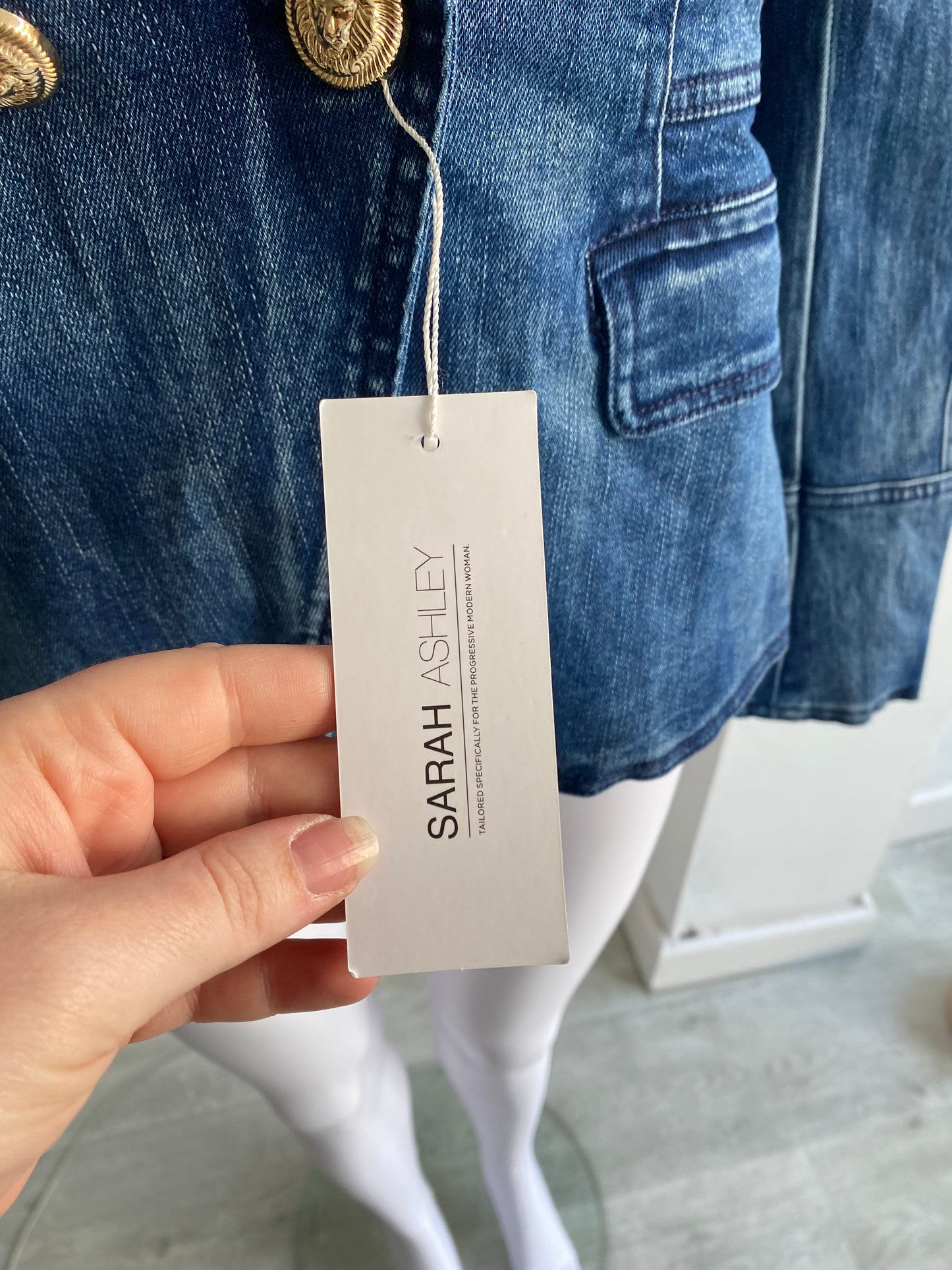 Sarah Ashley Cotton Denim Jacket Size Medium 12-14