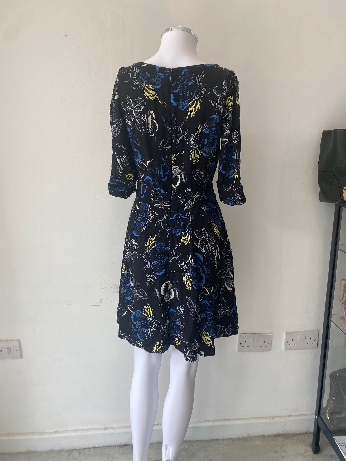 Hobbs NW3 Floral Print Navy Dress 8