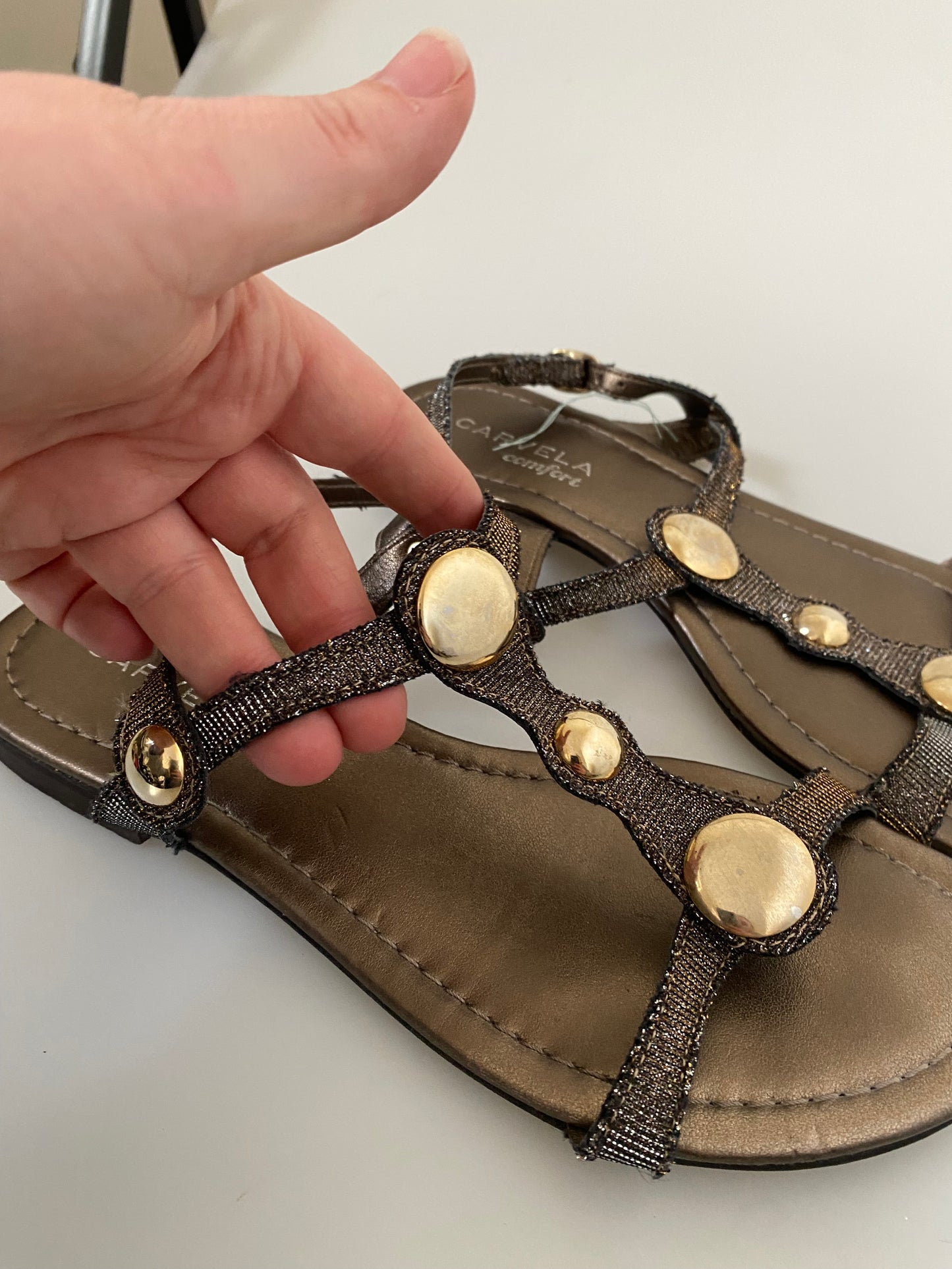 Carvela gold metallic sandals size 3