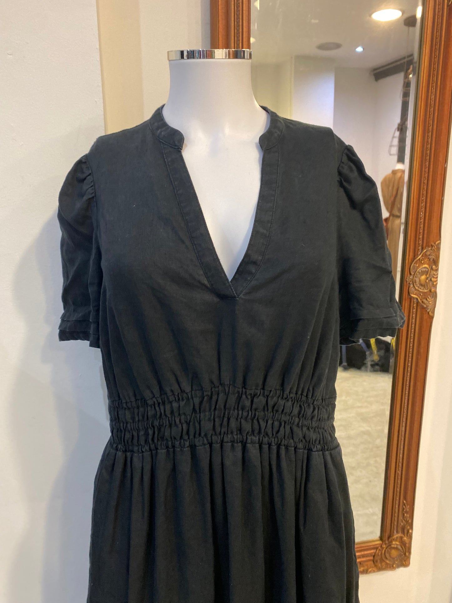 Boden Slate Grey Linen Dress Size 12 R