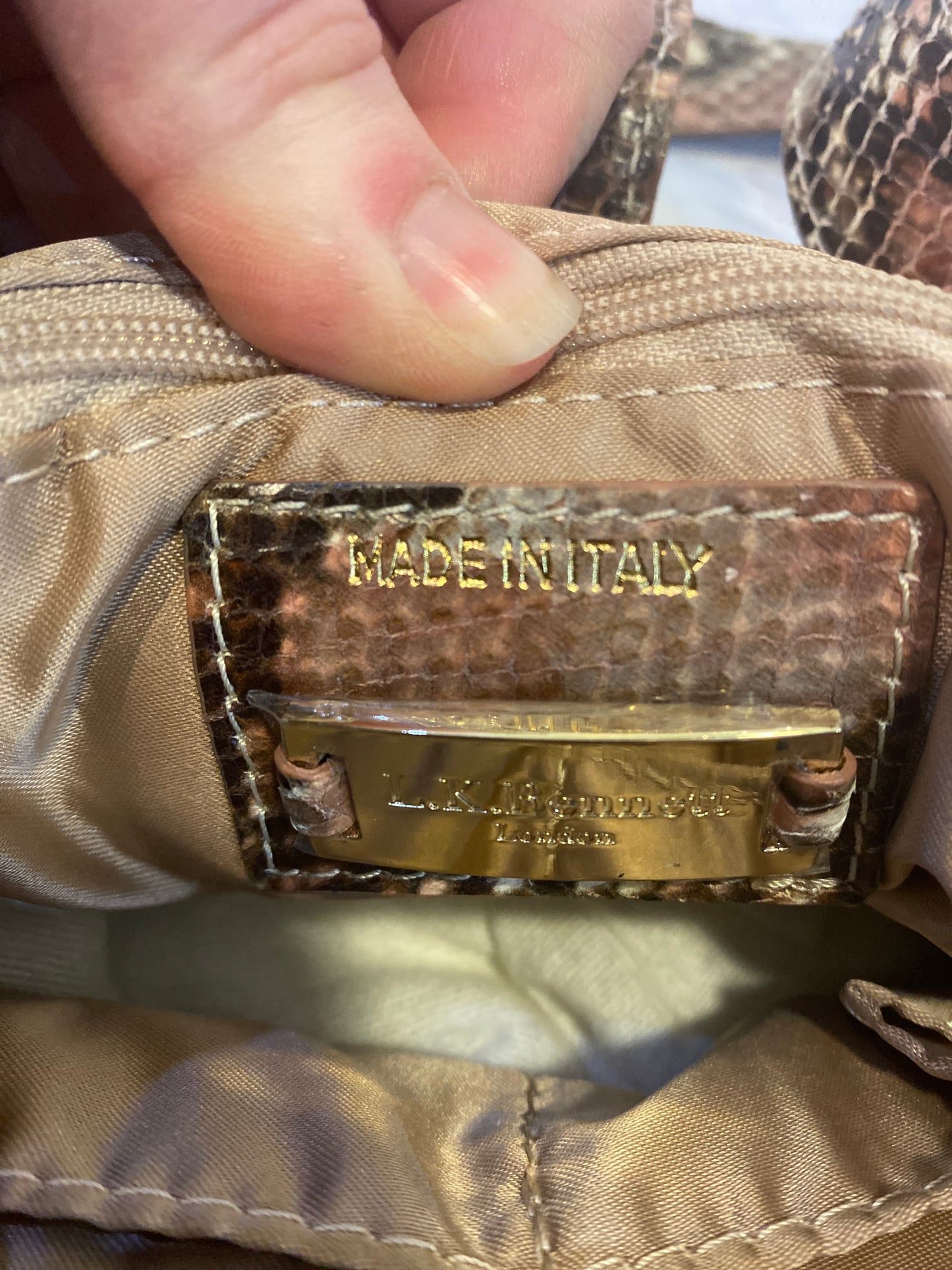 LK Bennett Faux Snake Leather Handbag