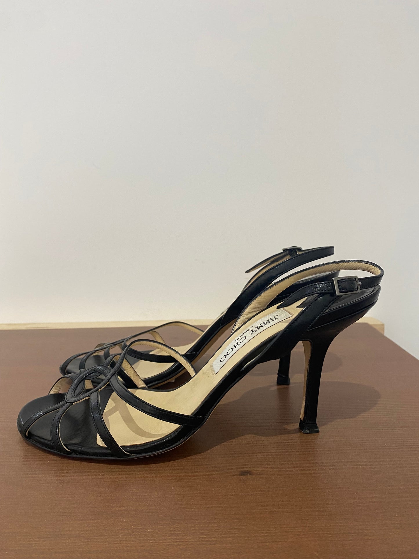 Jimmy Choo Black Leather Sandals Size 5.5