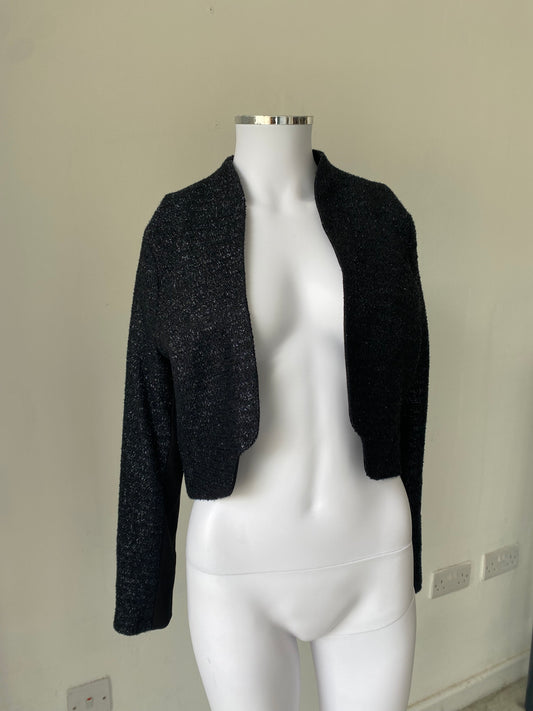 Coast Black Sparkle Bolero Jacket Size 14