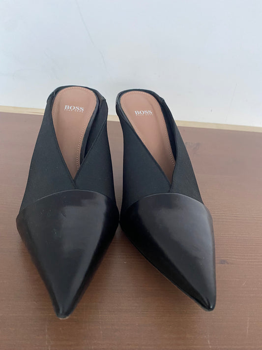 Hugo Boss Black Mule Heels Size 4