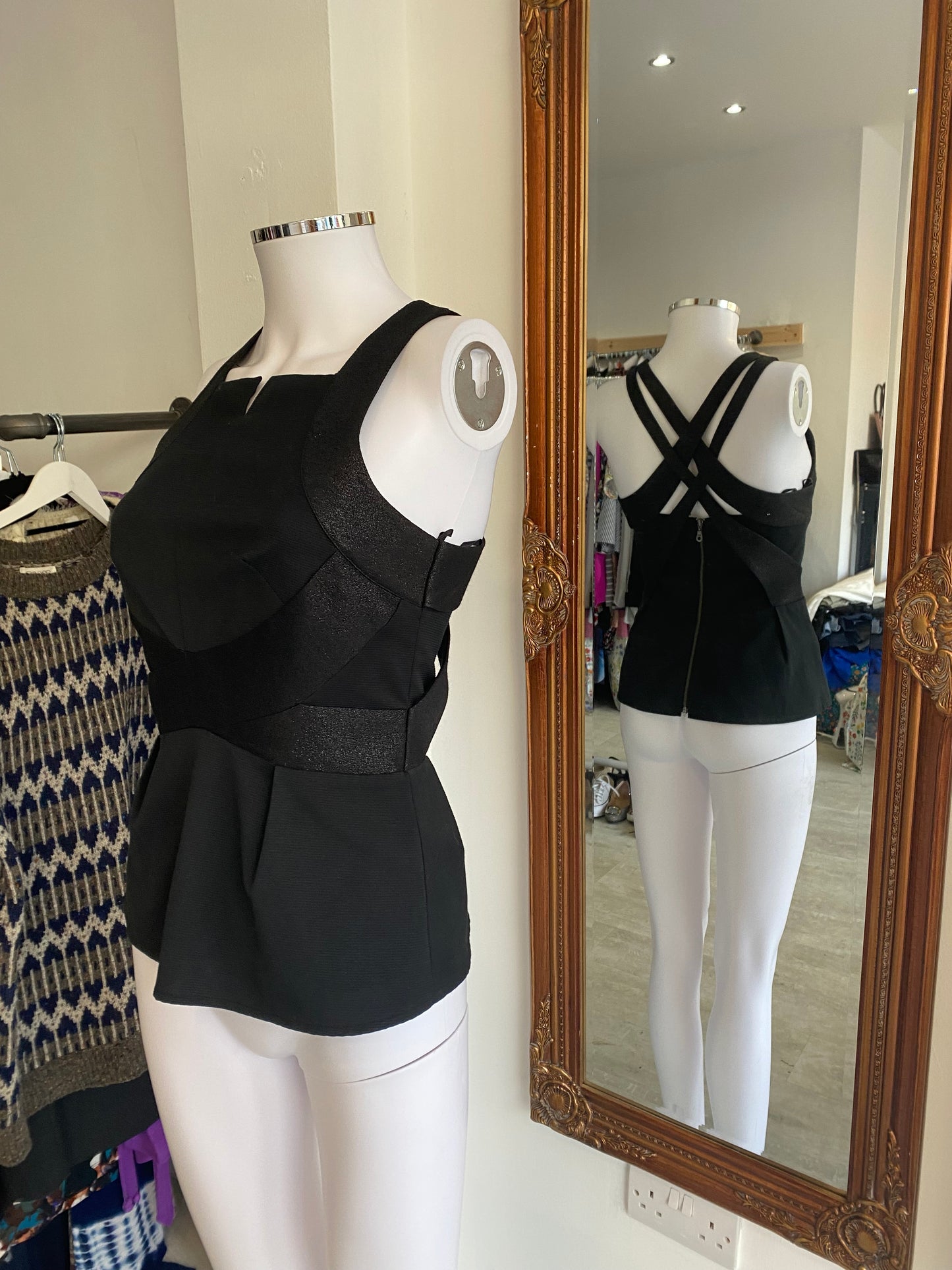 Coast Black Top with Shimmer Straps Size 6-8