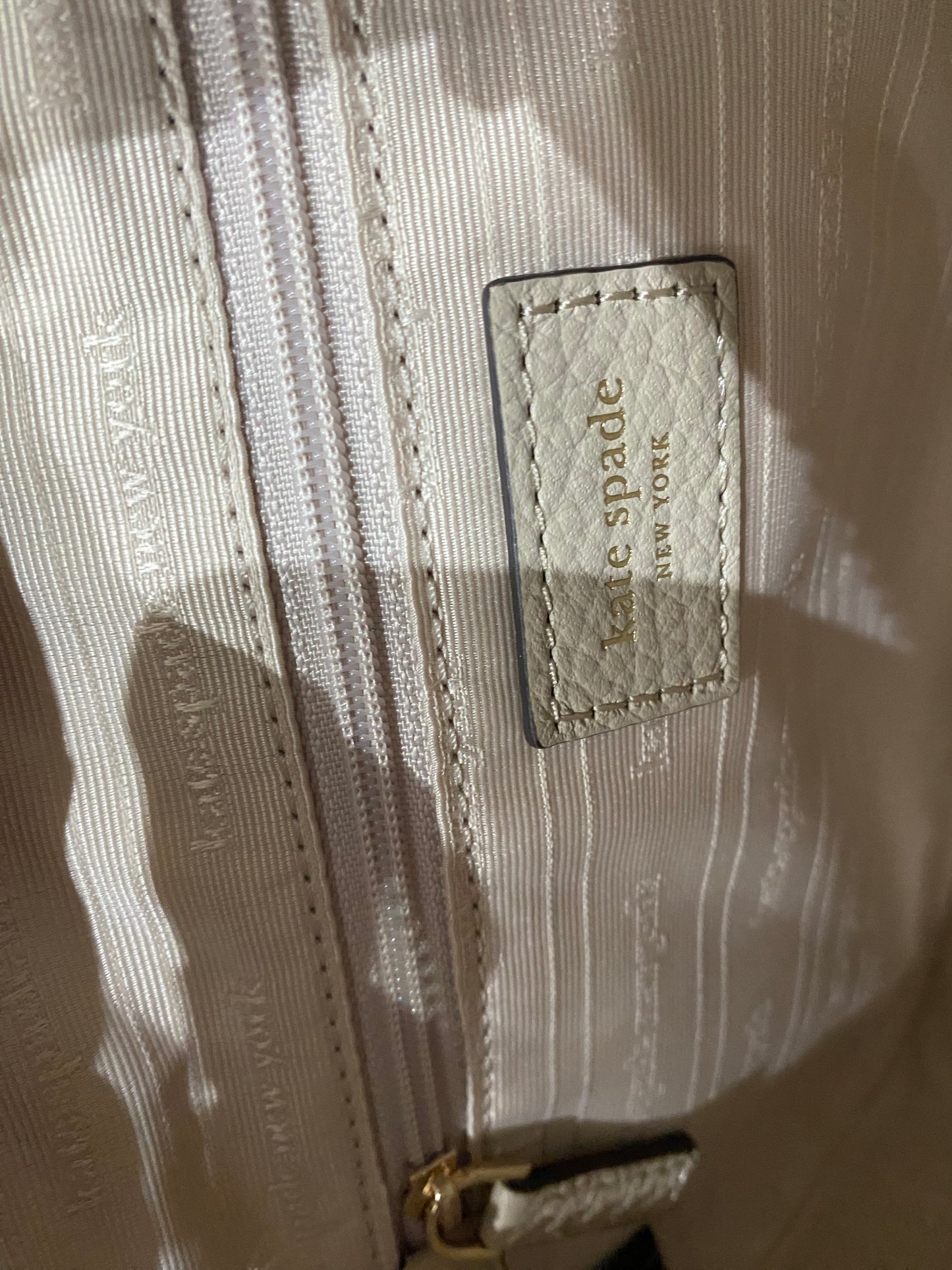 Kate Spade Hudson pebbled leather handbag cream