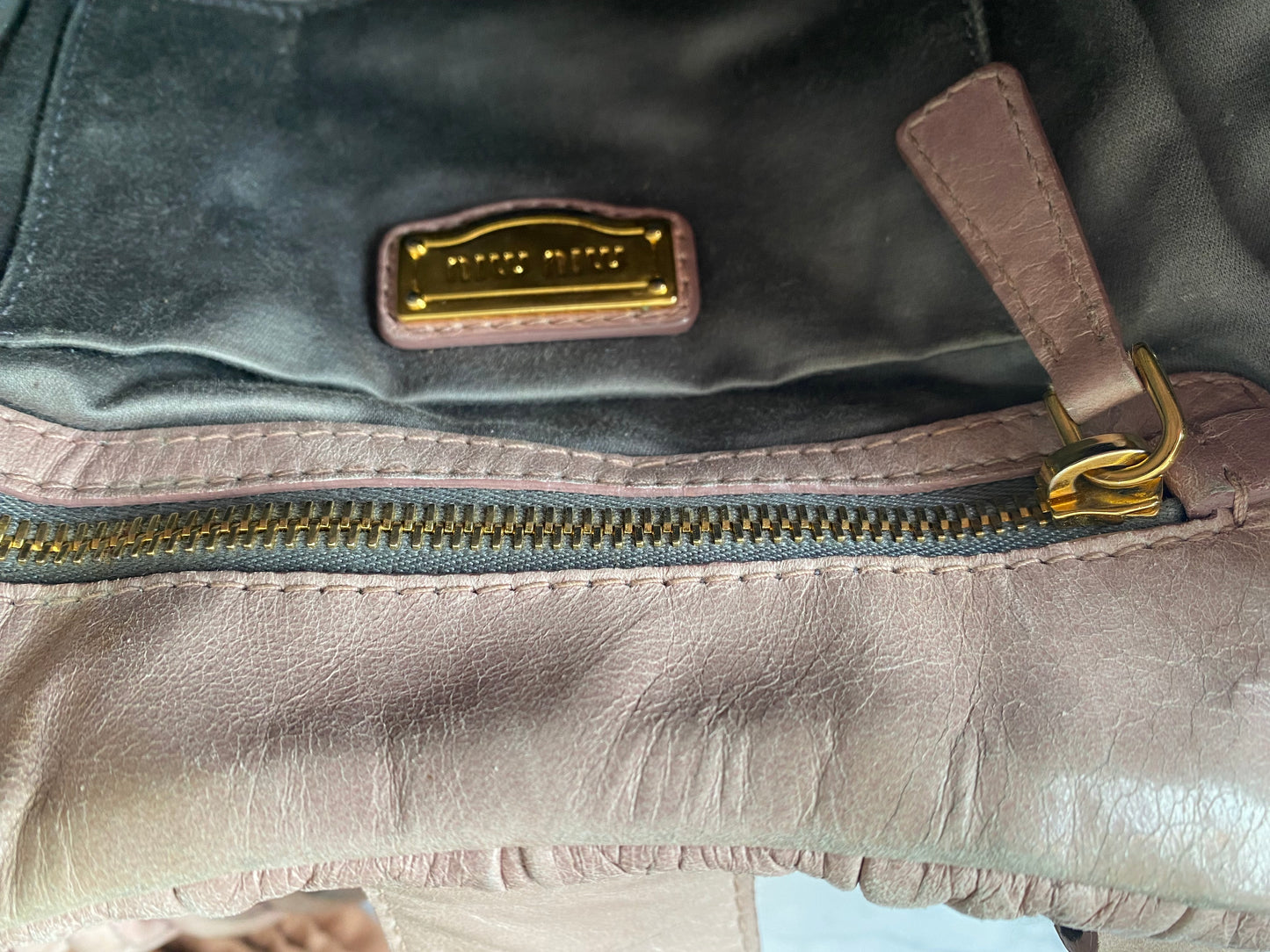 Miu Miu Metelasse Soft Pink Handbag with crossbody strap