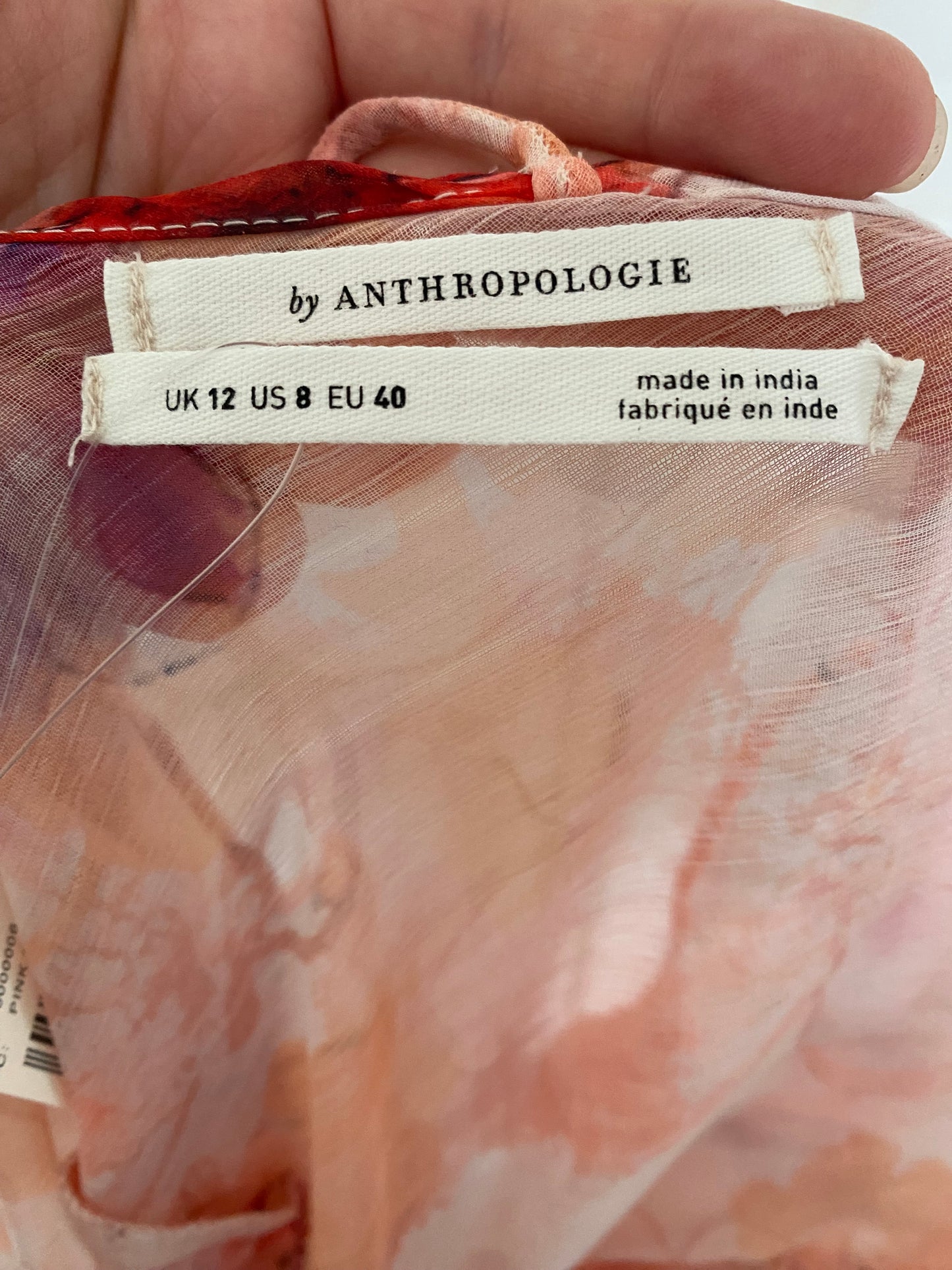 Anthropology floral print coral dress size 12