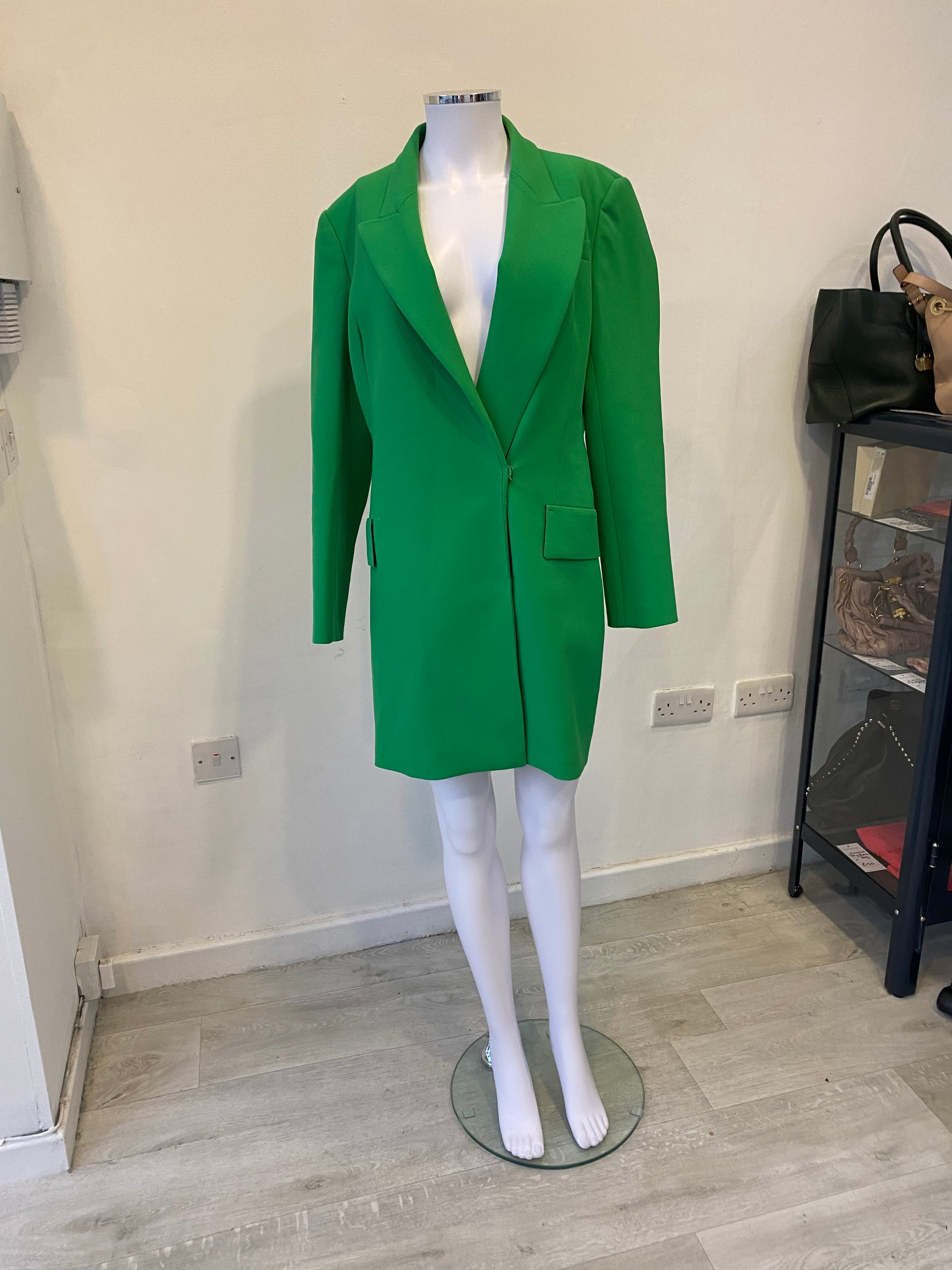 Zara Green Blazer Dress Size L 12 Zara Green Blazer Dress Size L 12