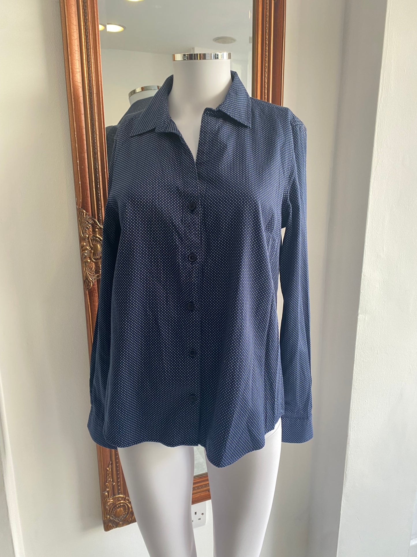 Jaeger Blue Spotted Shirt Size 10