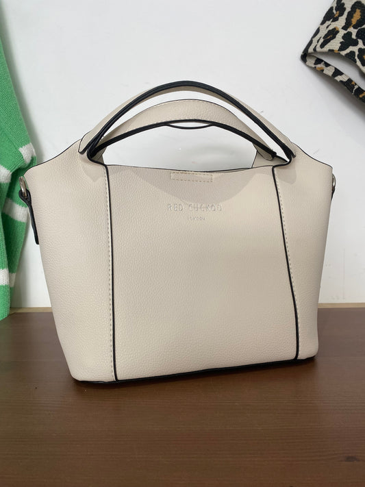 Red Cuckoo cream leather handbag brand new