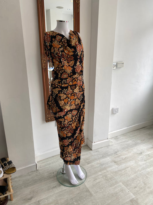 Vivienne Westwood Floral Print Asymmetric Dress Size 44