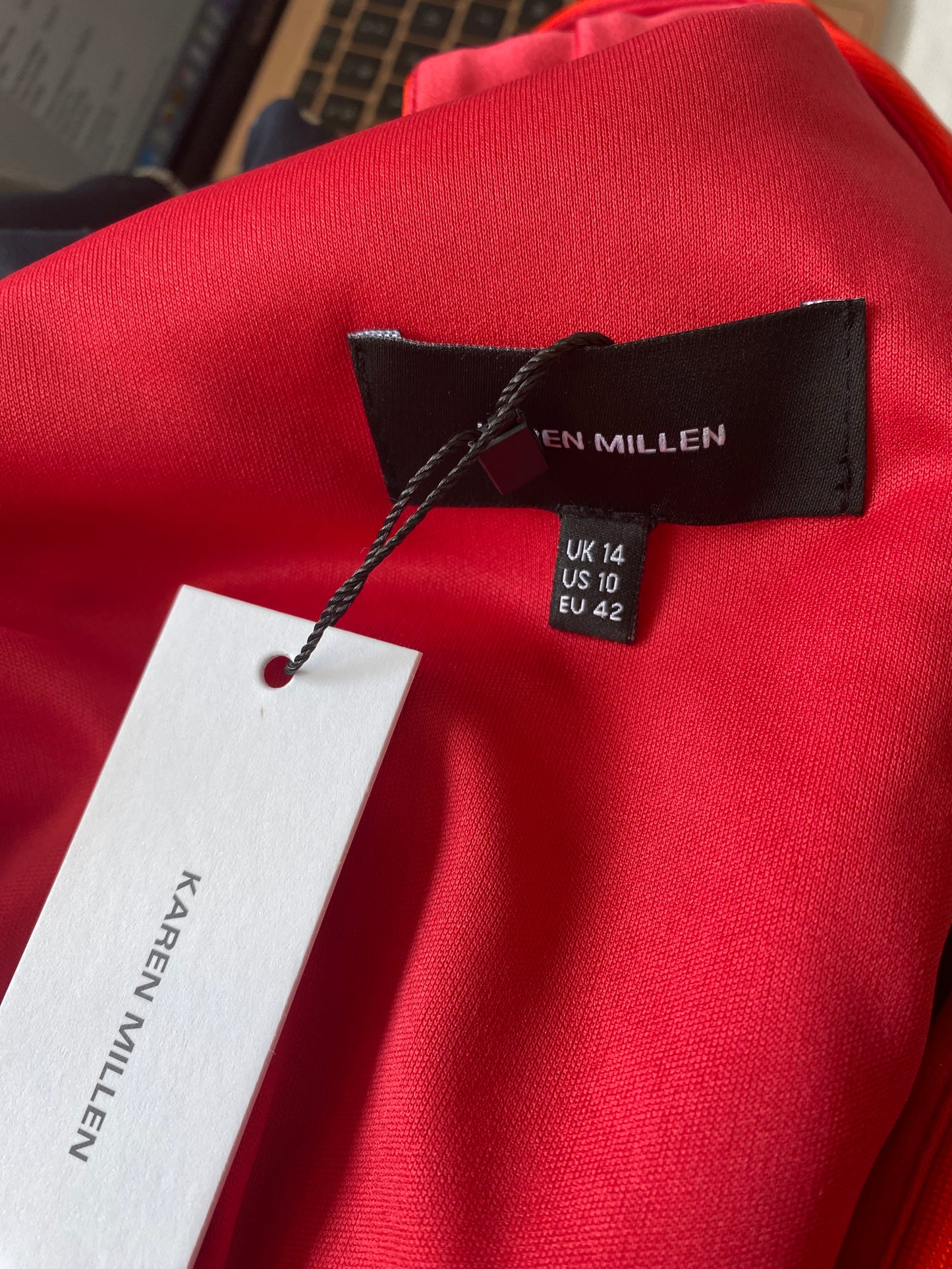 Karen Millen Coral Dress New with Tags Size 14