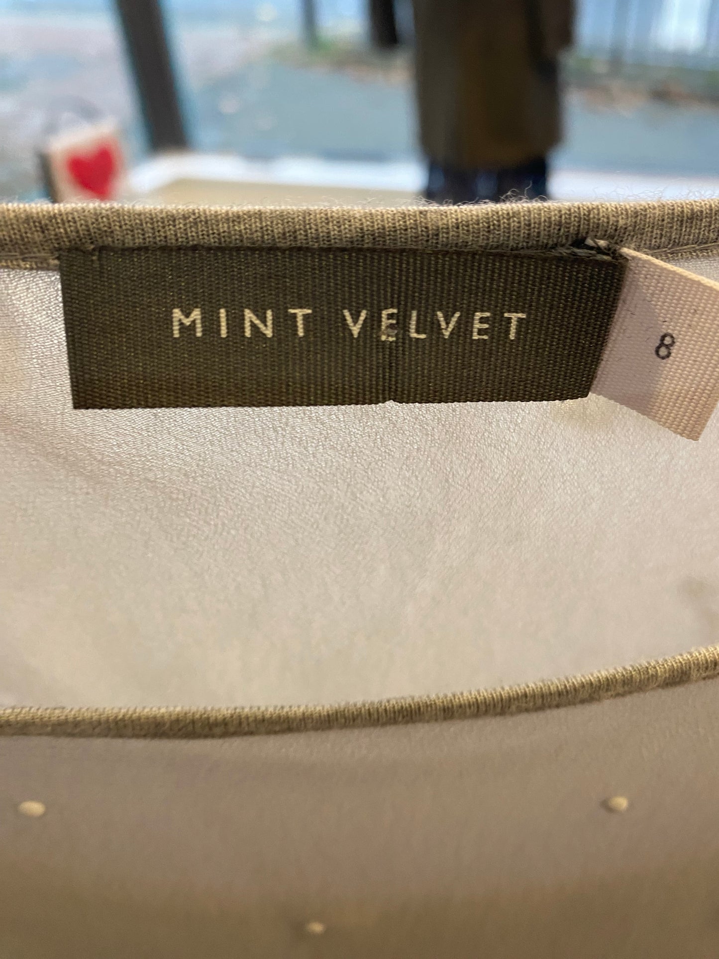 Mint Velvet Grey Top with Sheer Beaded Layer Size 8