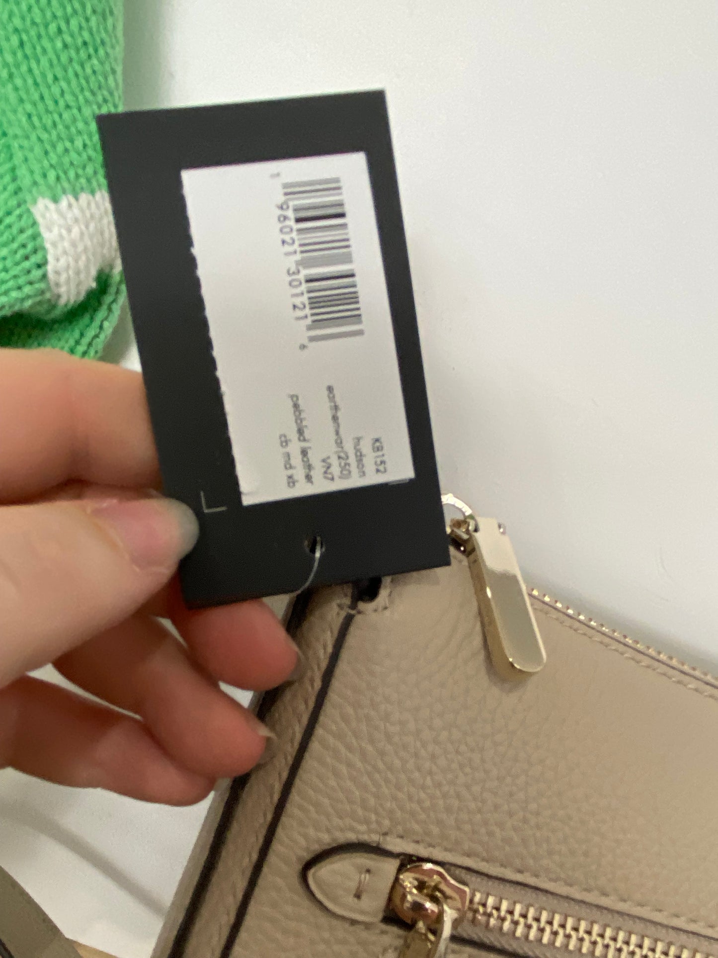 Kate Spade Hudson pebbled leather handbag cream