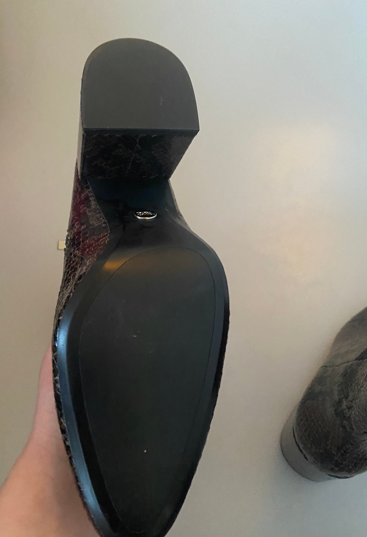 Zara snake ankle boots new size 3