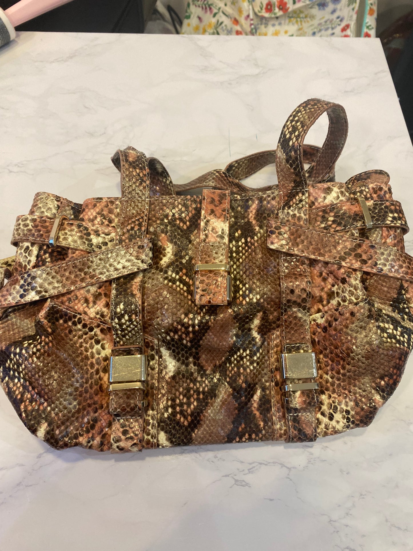 LK Bennett Faux Snake Leather Handbag