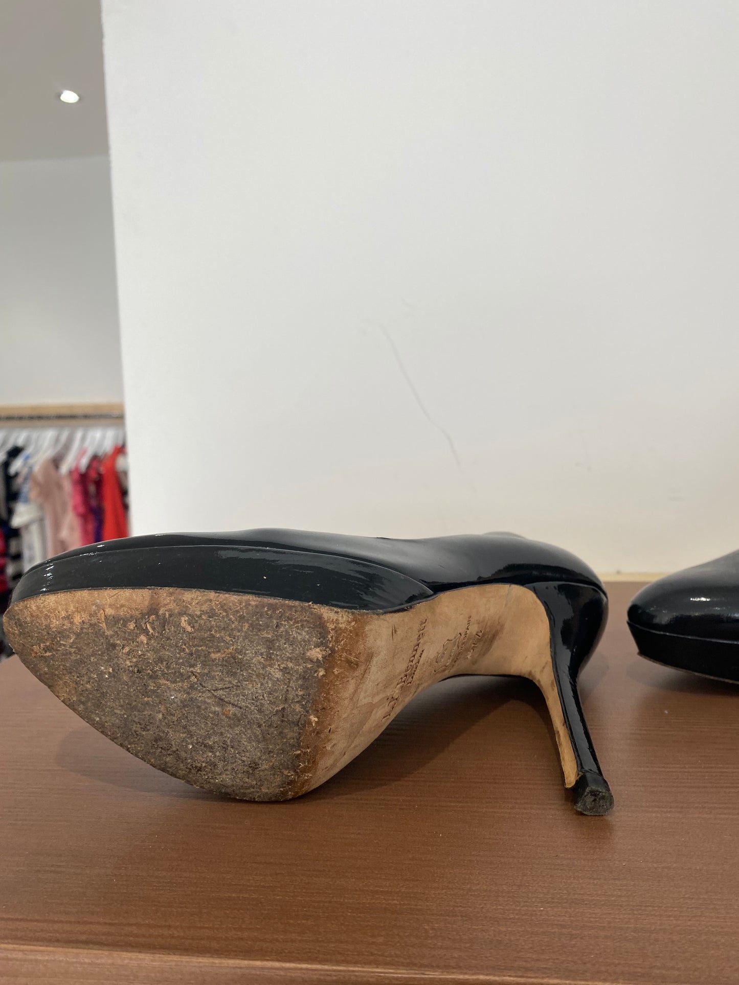 LK Bennett Black Patent Leather Heels Size 4.5