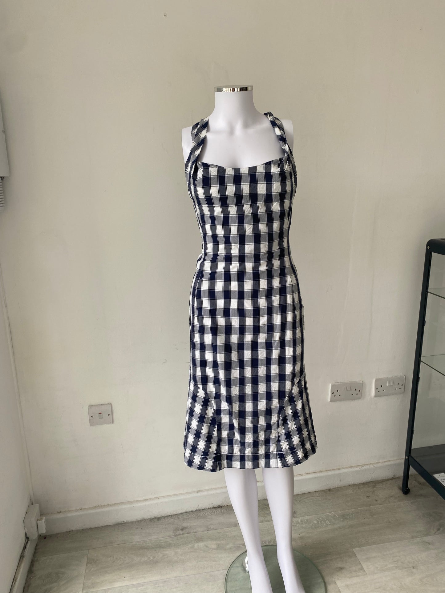 Vivienne Westwood Red Label Plaid Checked Halter Tie Dress Size 40 8-10