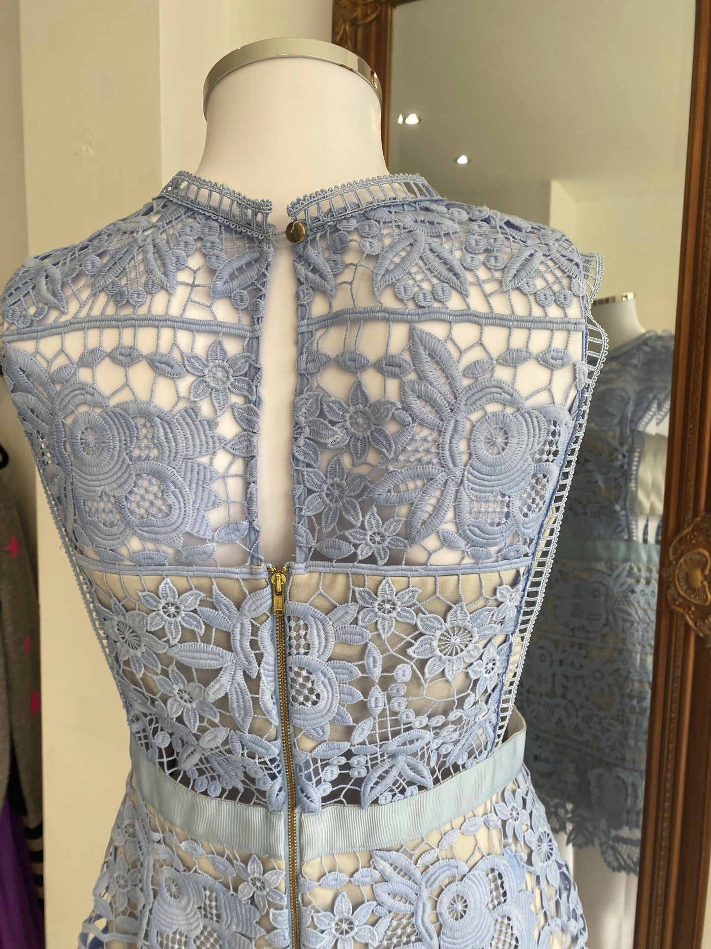 Self Portrait Blue Lace Dress Size 10-12