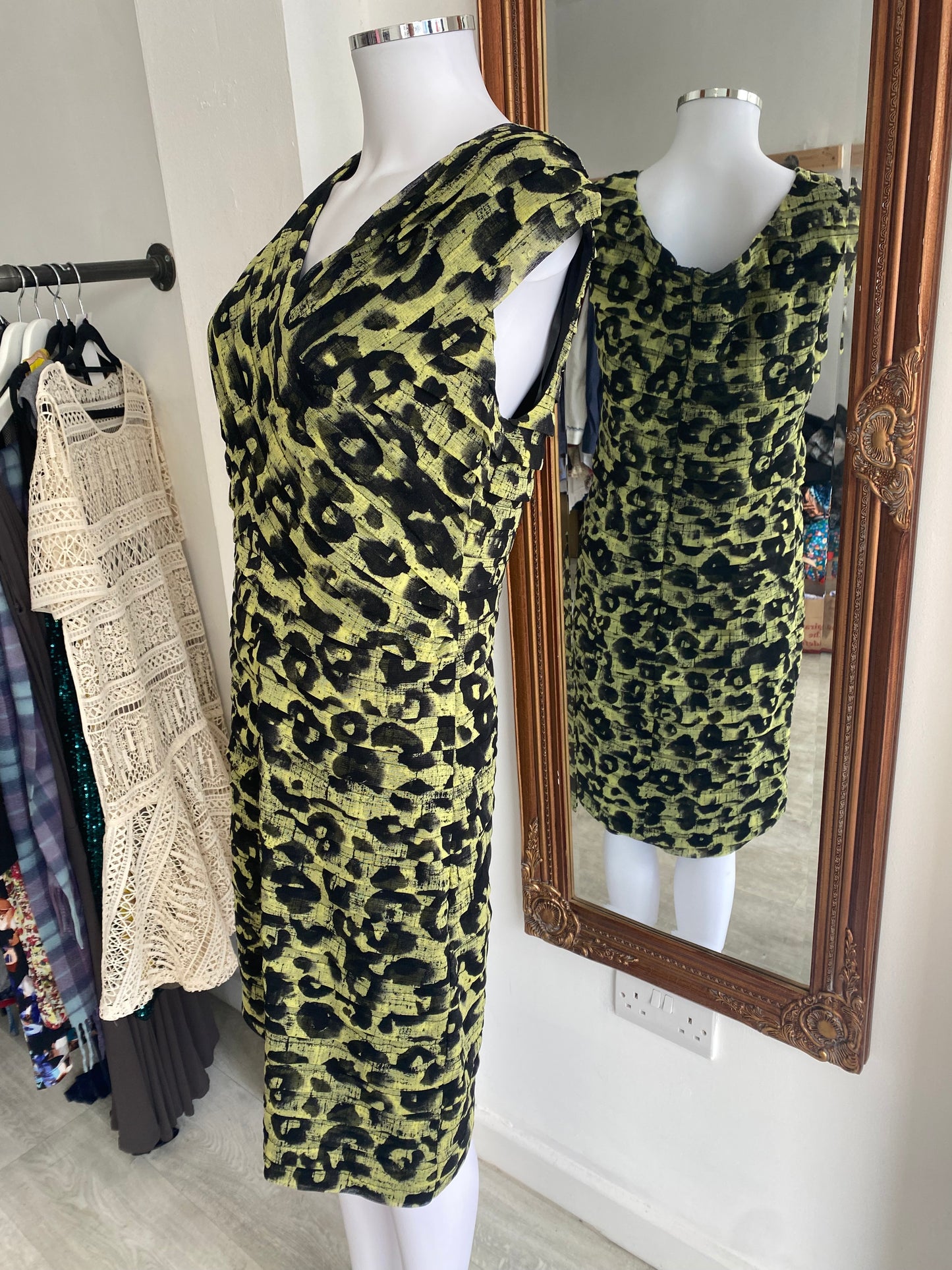 Gold animal print dress size 14
