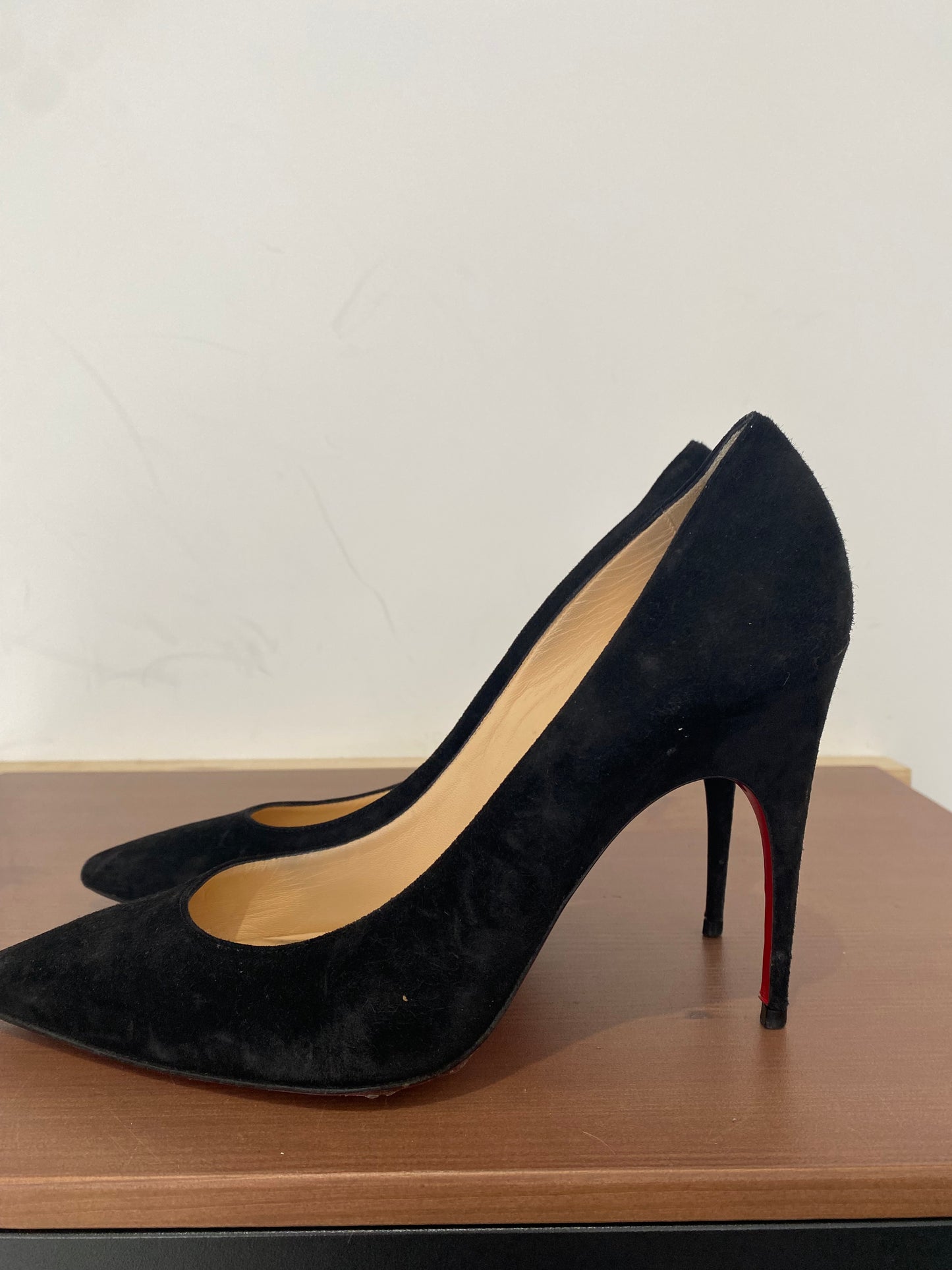 Christian Louboutin Black Suede Heels Size 7.5