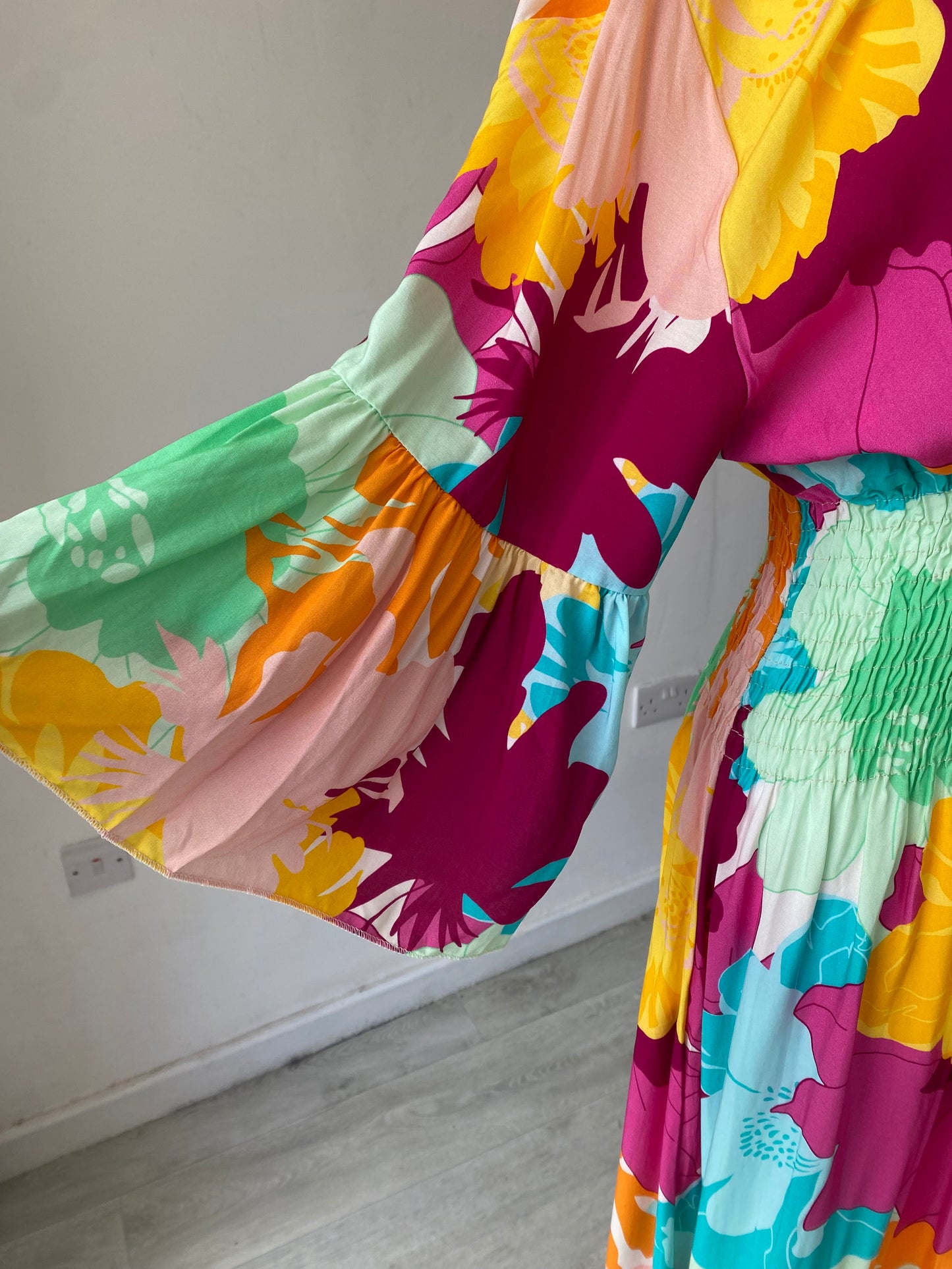 Wodemaya Floral Print Dress One Size